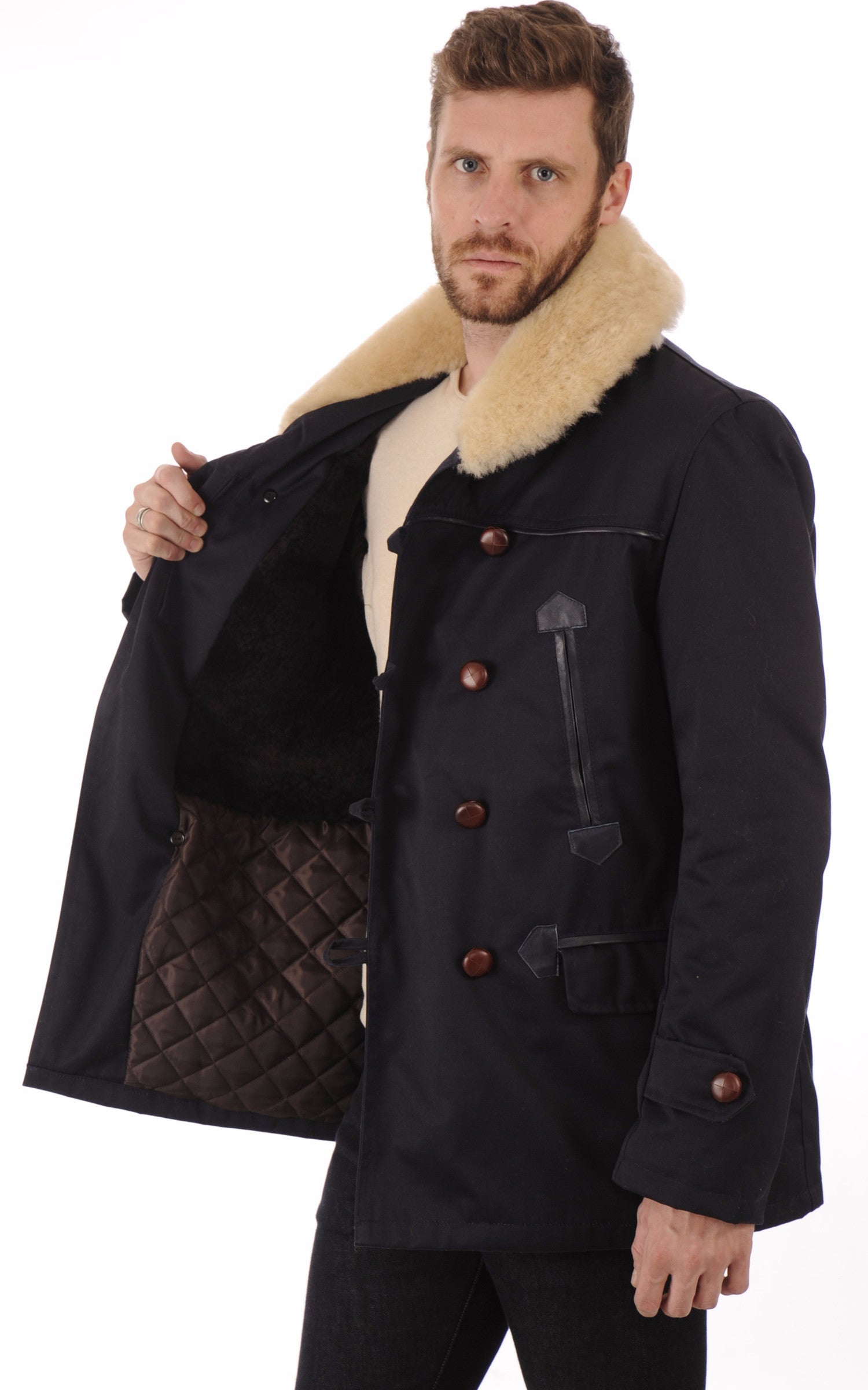 A "CANADIENNE 2" Bleu Foncé La Canadienne Veste Homme interior photo