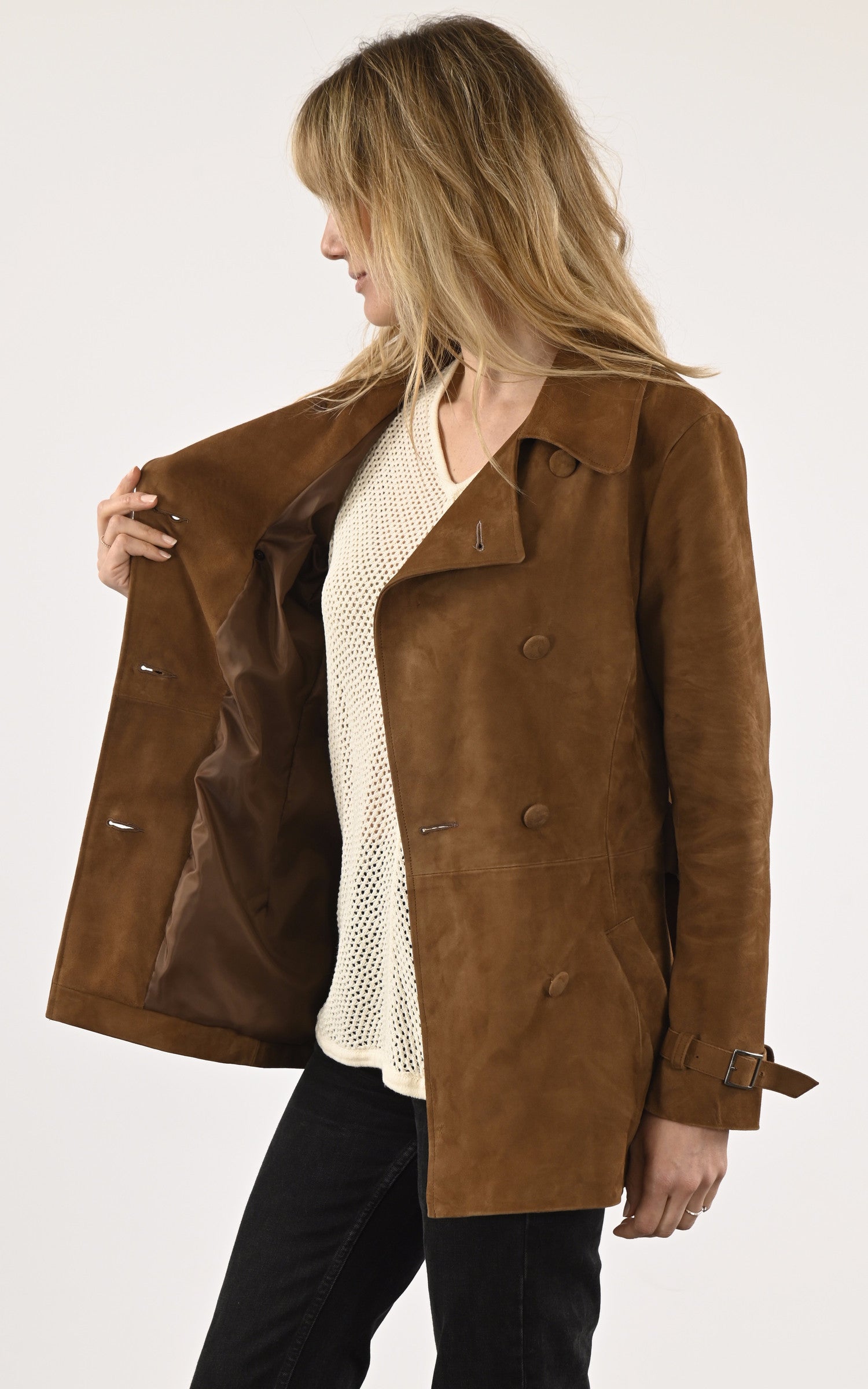 A "ELLA GRIFFES FF" Tabac La Canadienne Trench Femme interior photo 3
