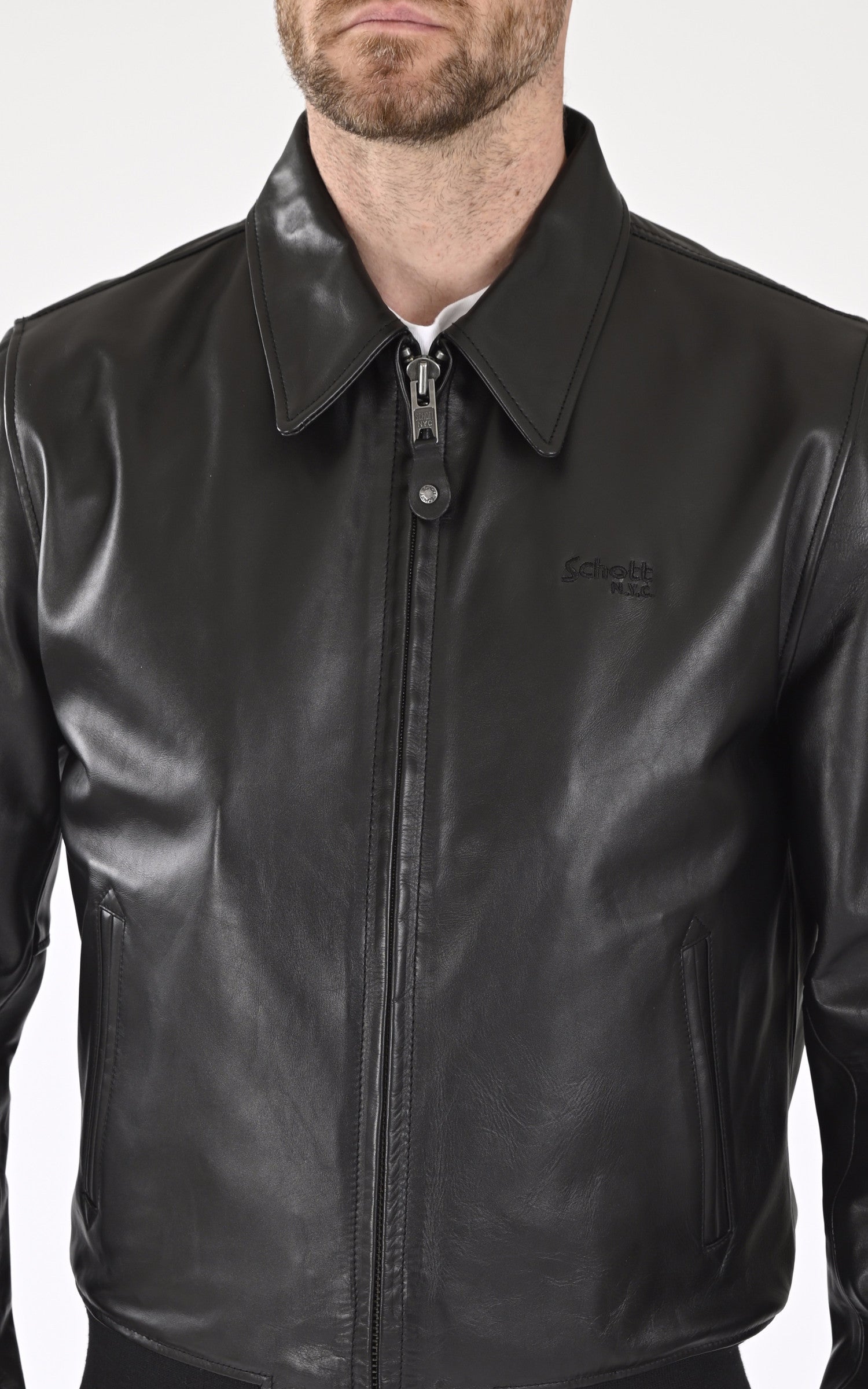 A "LC5100 RIB" Noir Schott Blouson Homme details photo