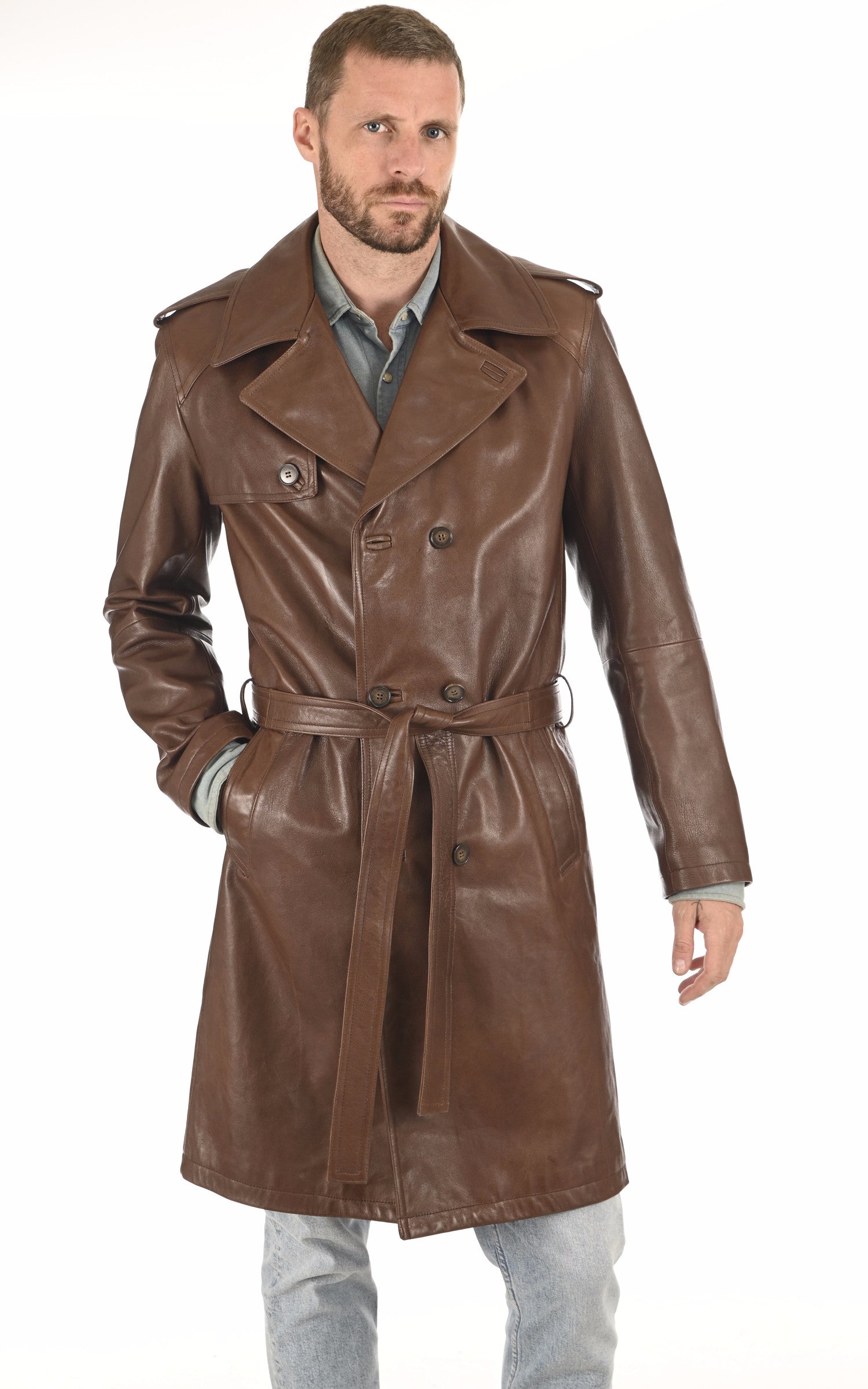 A "GEORGES" Marron La Canadienne Manteau Homme closed photo
