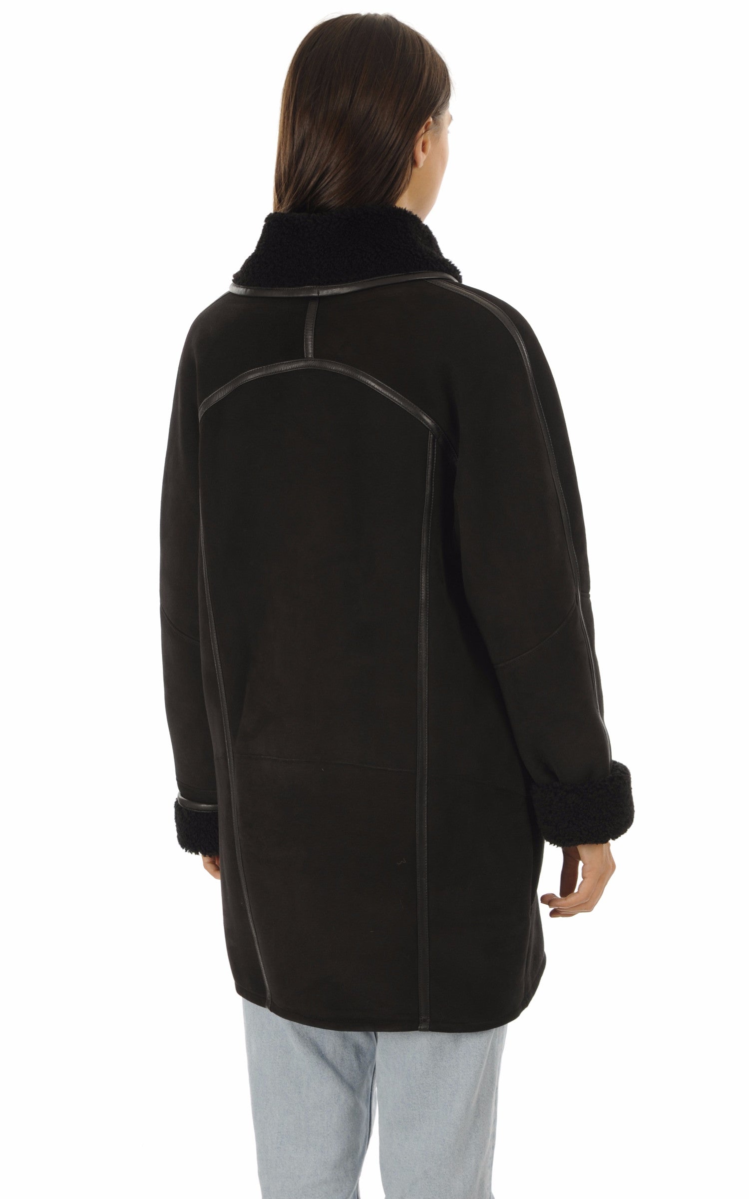 A "SERENA LUNGO" Noir La Canadienne 3/4 Femme back photo 4