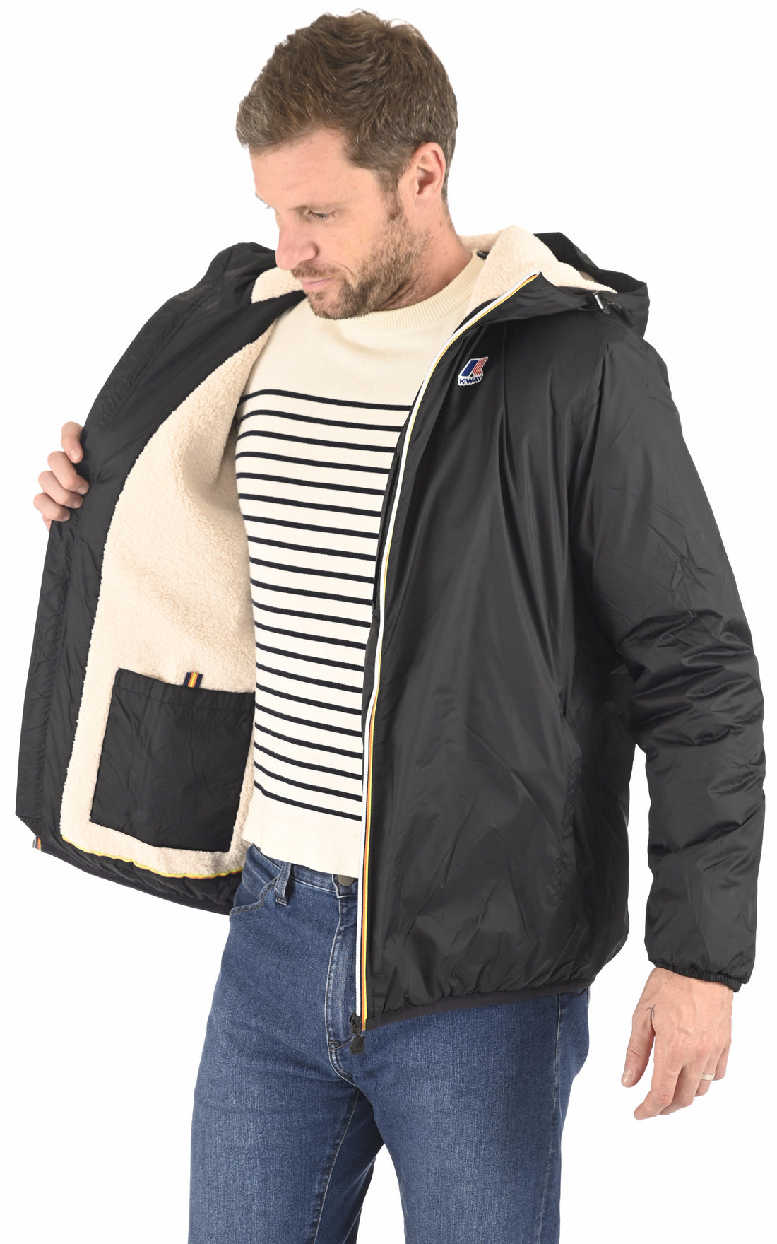 A "CLAUDE ORSETTO K3118TW" Noir K-Way 3/4 Mixte opened photo