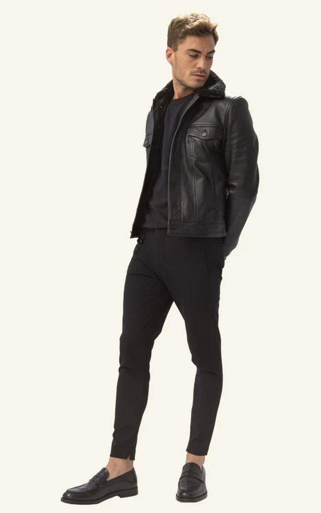 A "Elias" Noir Serge Pariente Blouson Homme opened photo