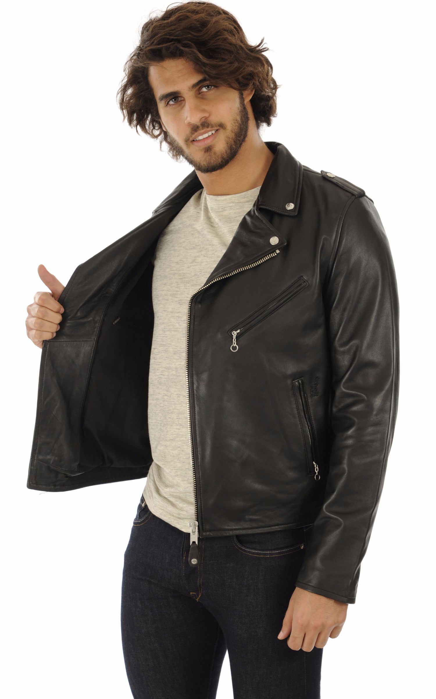 A "LC1140" Noir Schott Blouson Homme interior photo