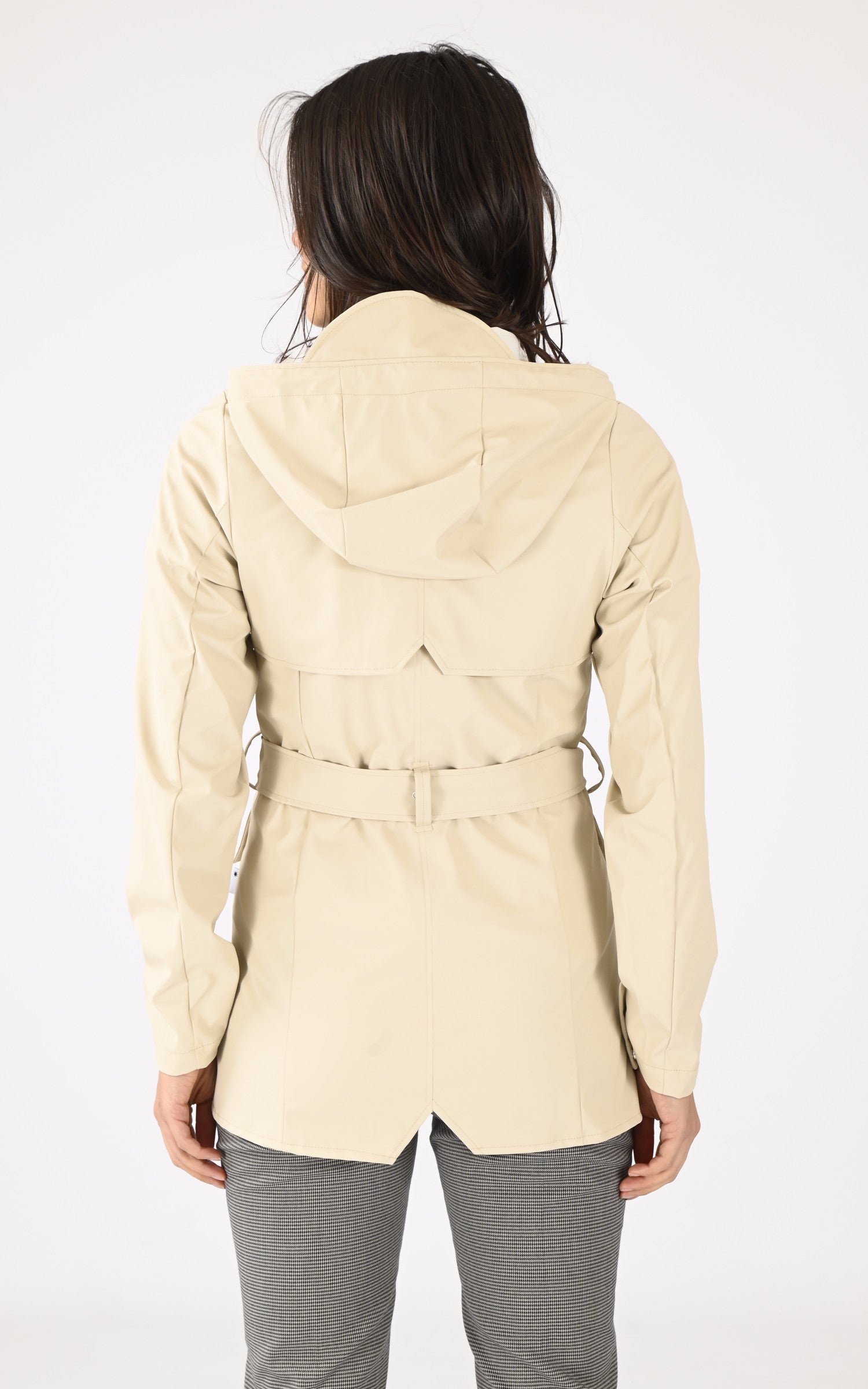 A "12100 CURVE JACKET" Beige Rains 3/4 Femme back photo