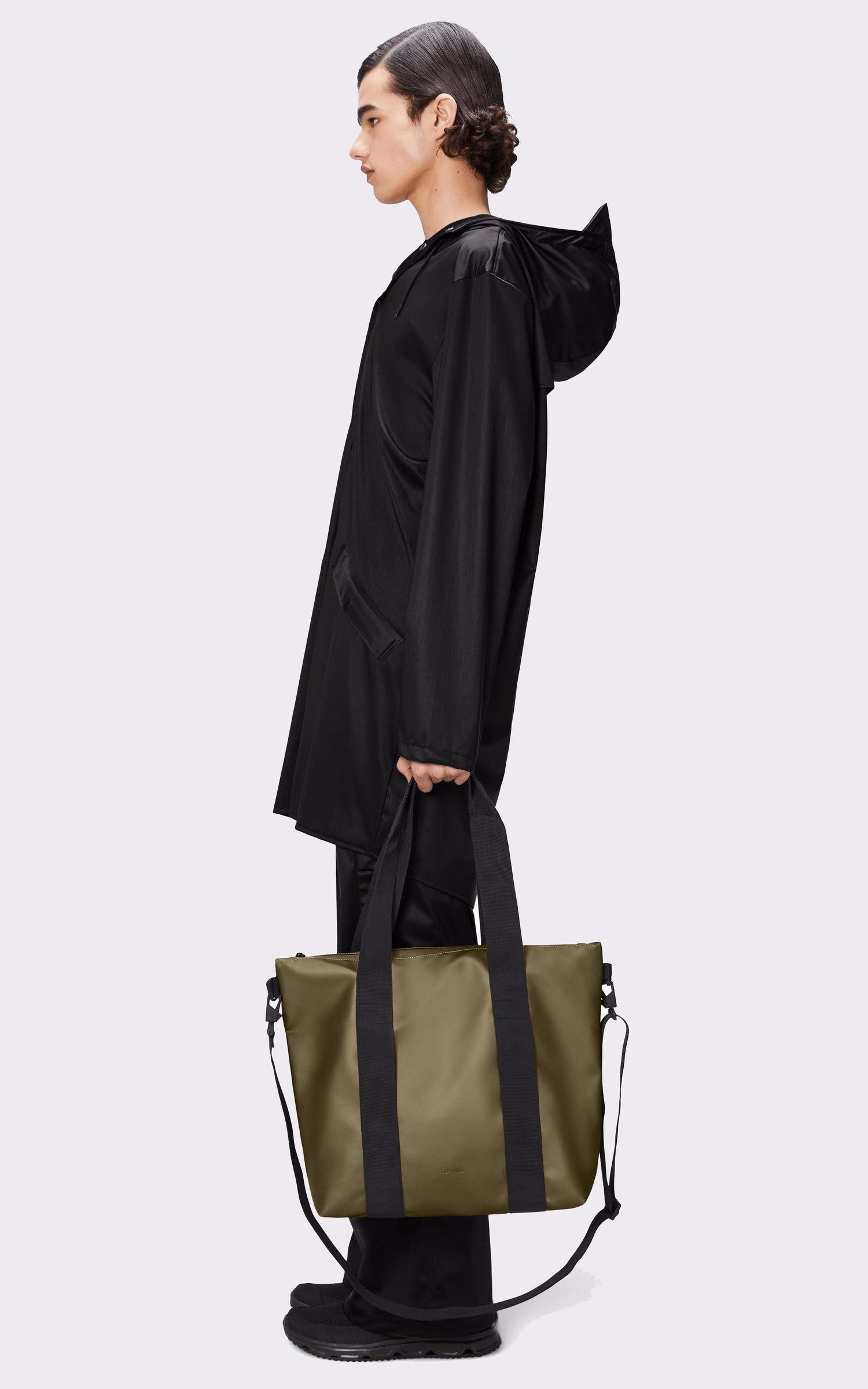 A "14160 TOTE BAG MINI" Kaki Rains Sac Mixte back photo