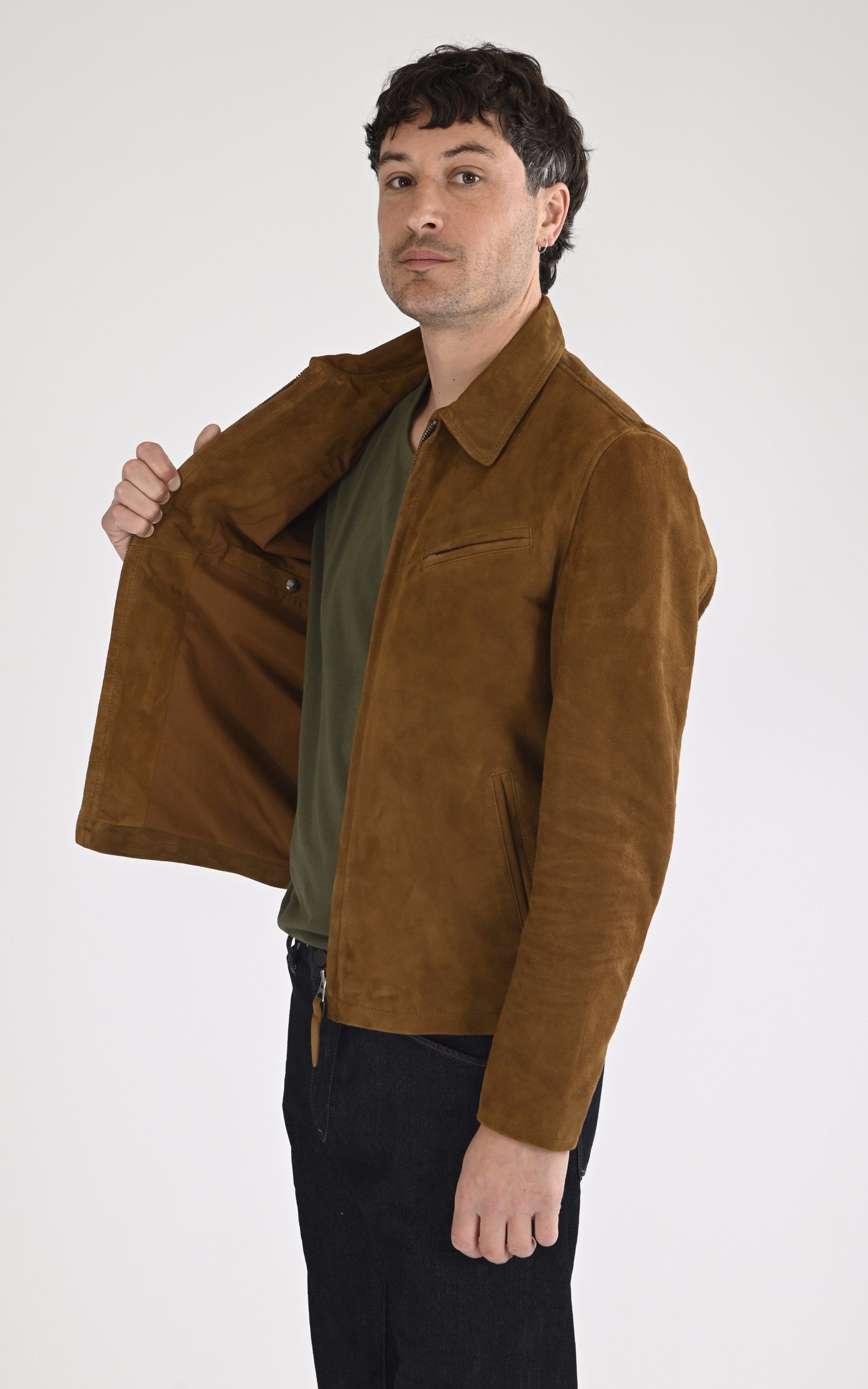 A "LC WORK" Cognac Schott Blouson Homme interior photo 3