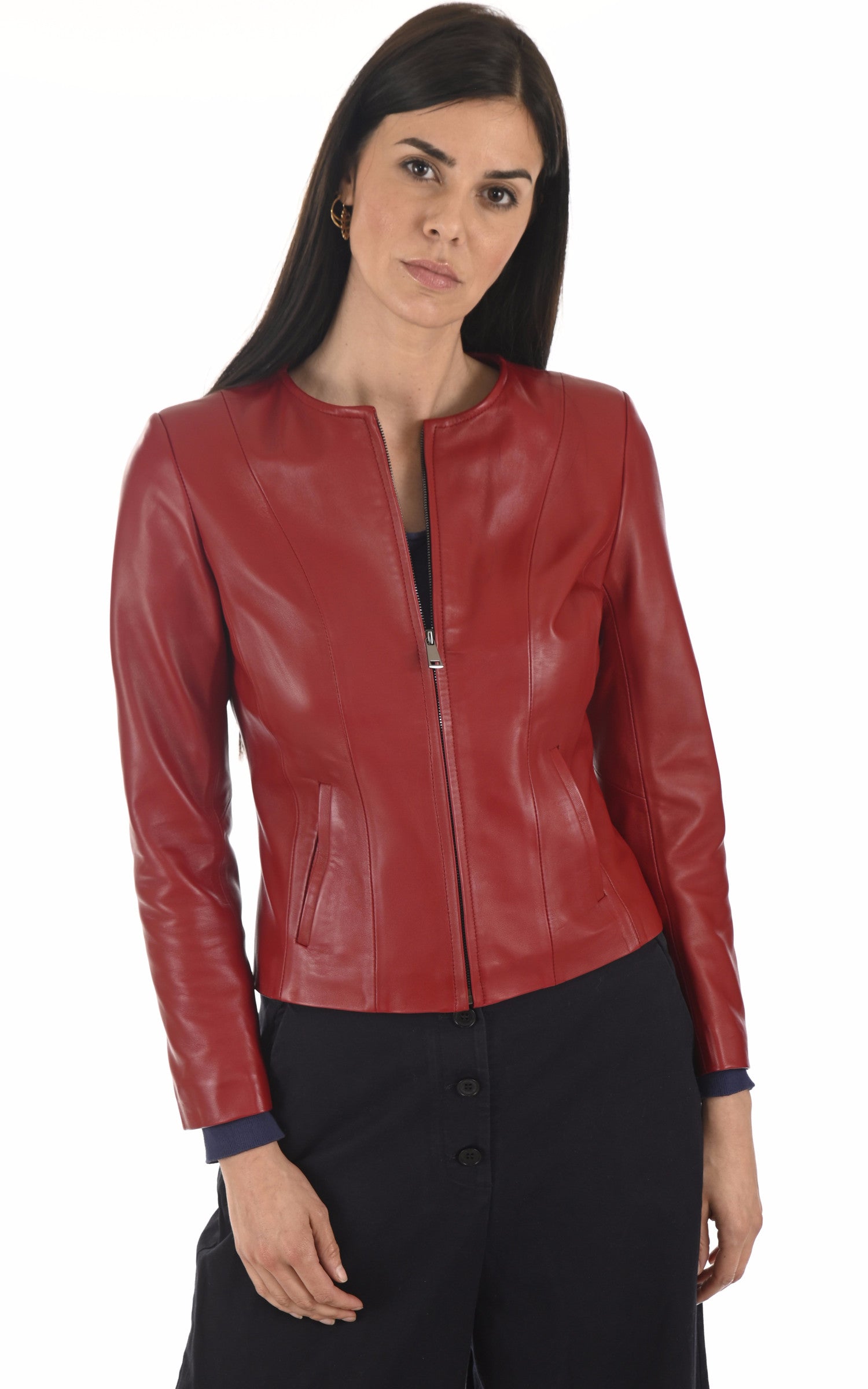 A "SEPHORA FF" Rouge La Canadienne Blouson Femme closed photo