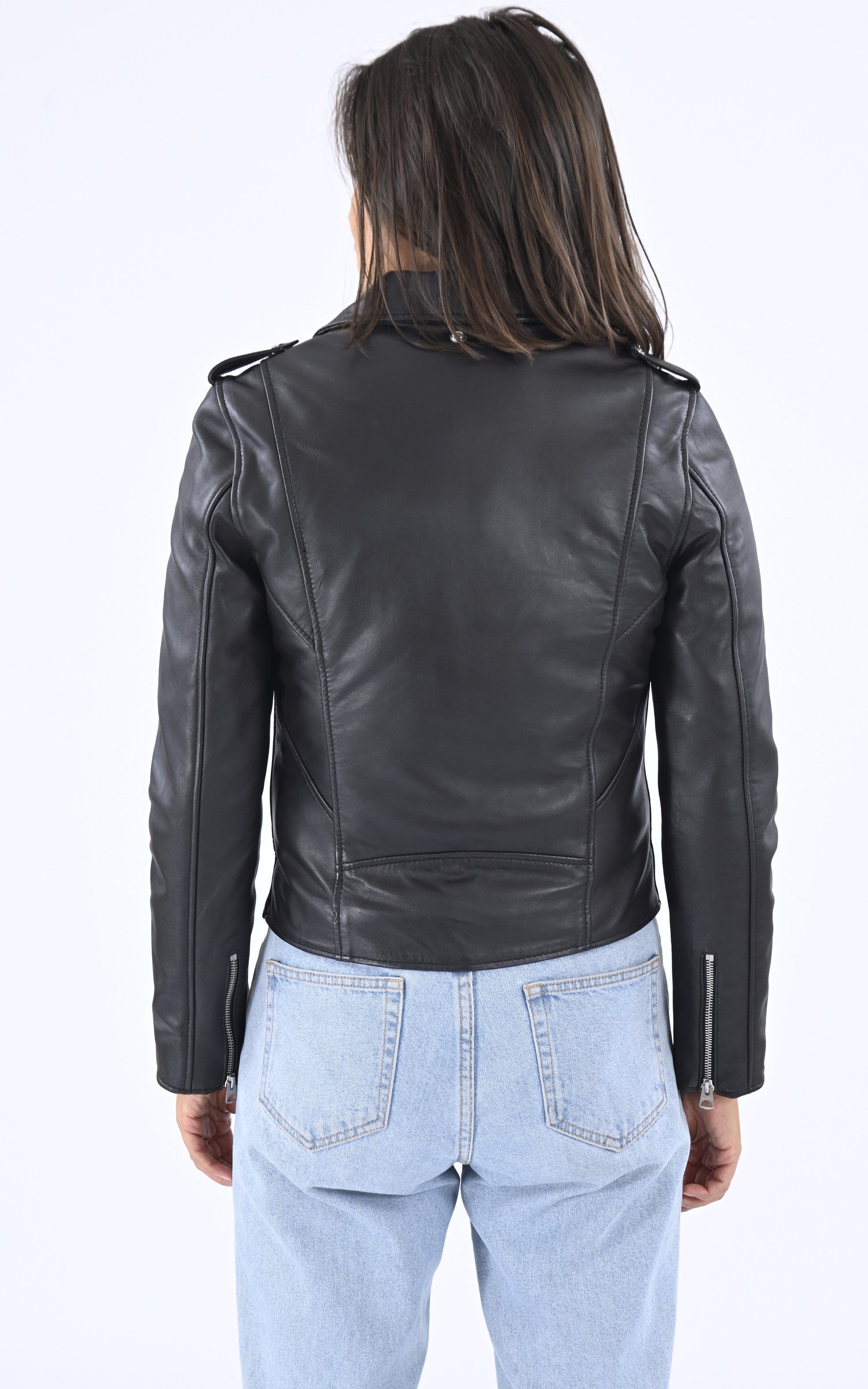 A "LCW1601D" Noir Schott Blouson Femme back photo