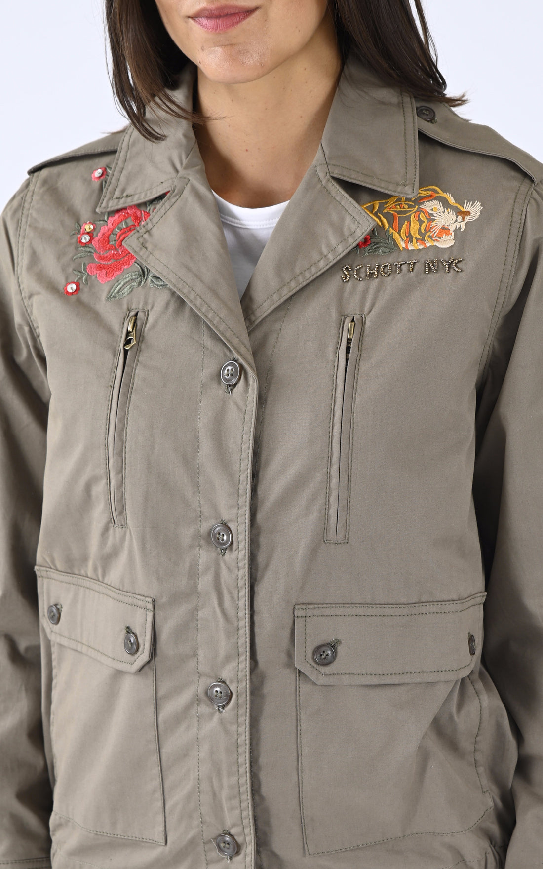 A "ABILENEW" Kaki Schott Blouson Femme opened photo