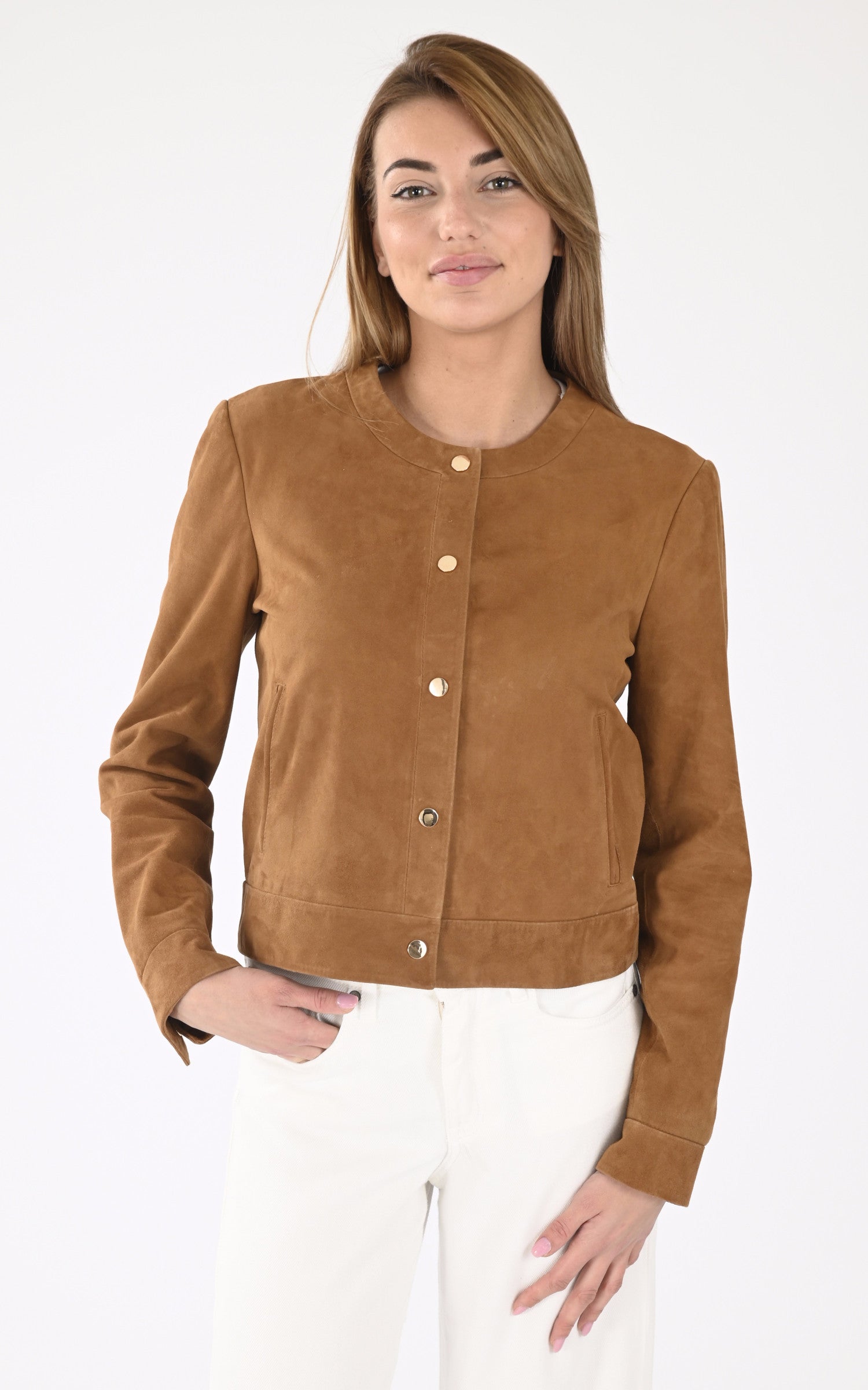 A "MARION VS" Cognac Serge Pariente Veste Femme closed photo 2