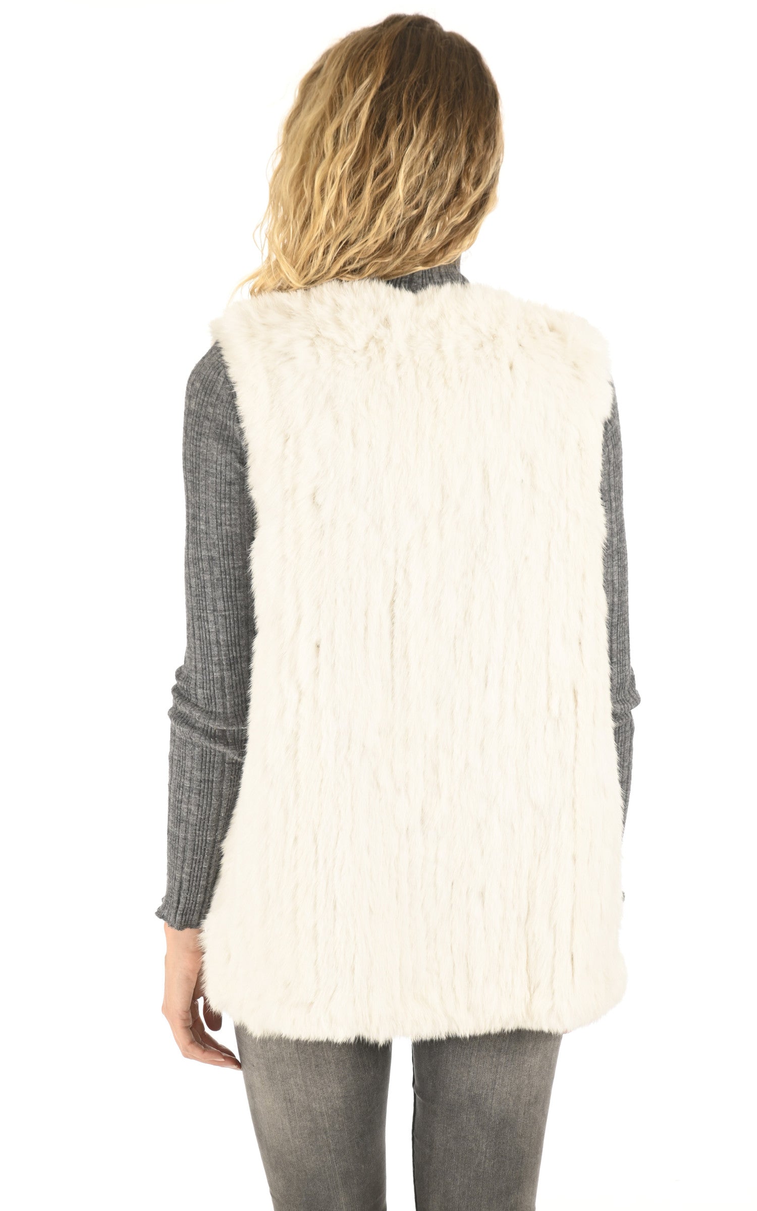 A "GILET 70" Craie La Canadienne Veste Femme back photo 4