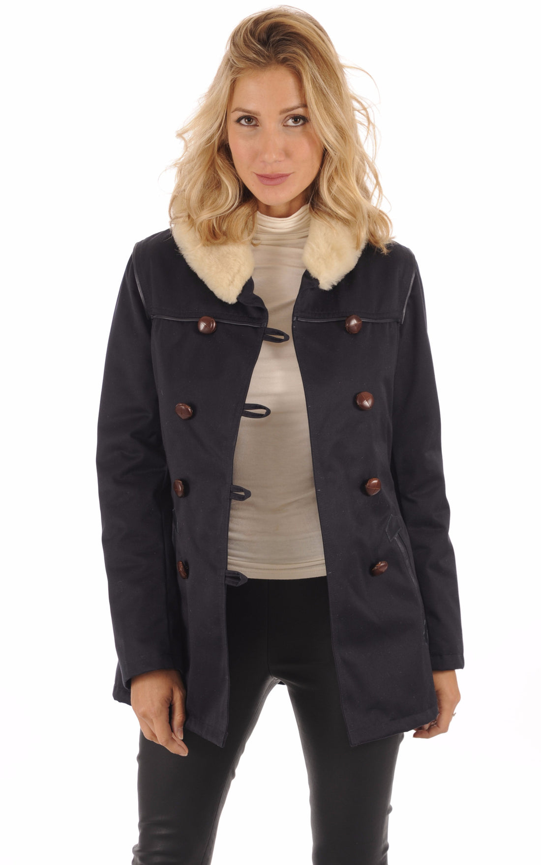 A "CANADIENNE F" Bleu Foncé La Canadienne Veste Femme opened photo
