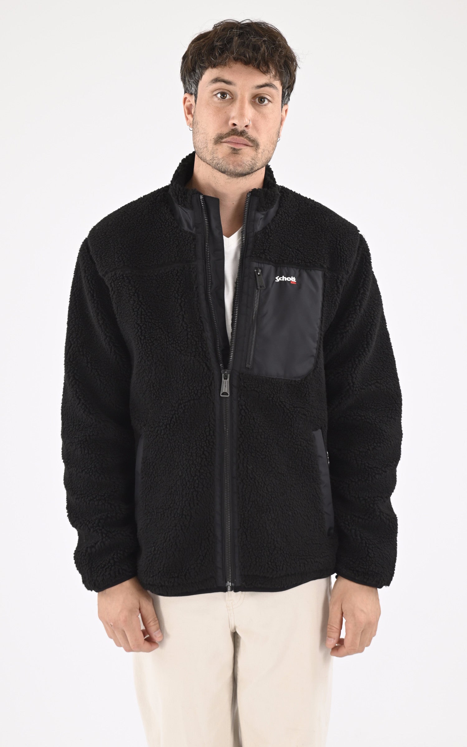 A "SW WADE 1" Noir Schott Blouson Homme closed photo