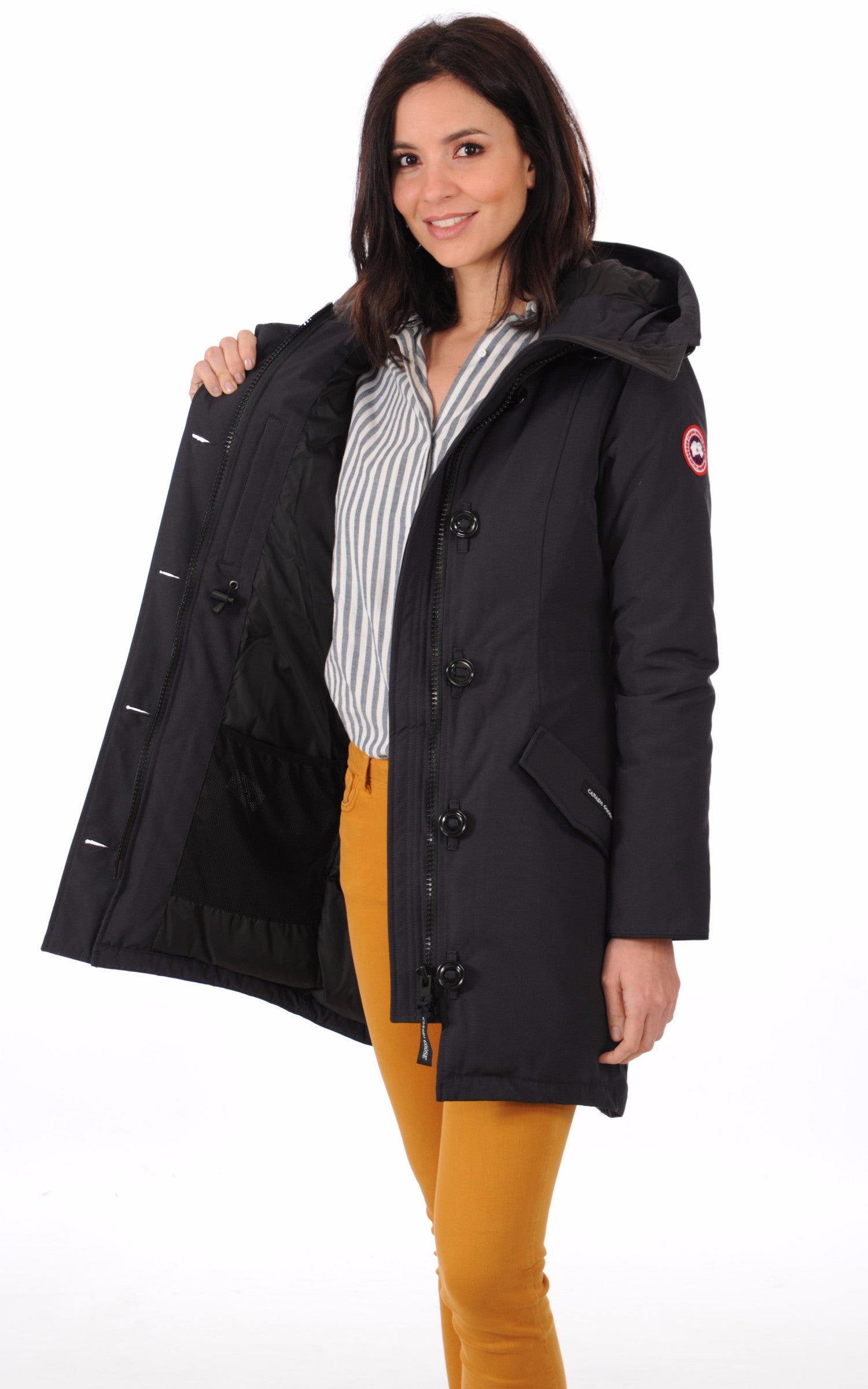 A "ROSSCLAIR 2580L" Navy Canada Goose 3/4 Doudoune Femme interior photo