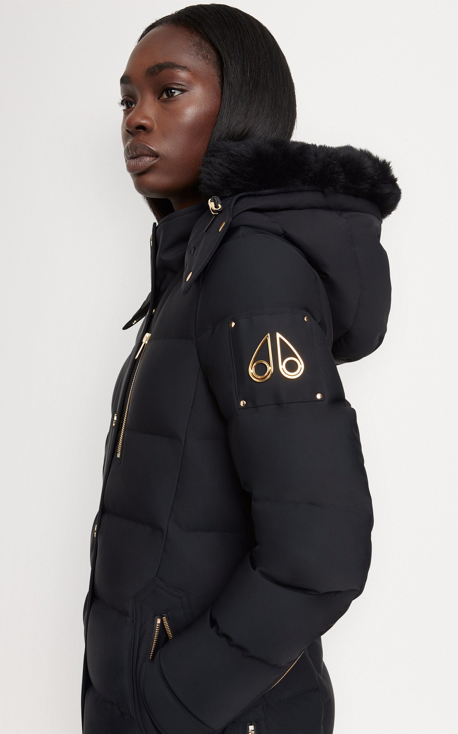 A "WATERSHED GOLD M34LP228GS" Noir Moose Knuckles 3/4 Doudoune Femme interior photo 3