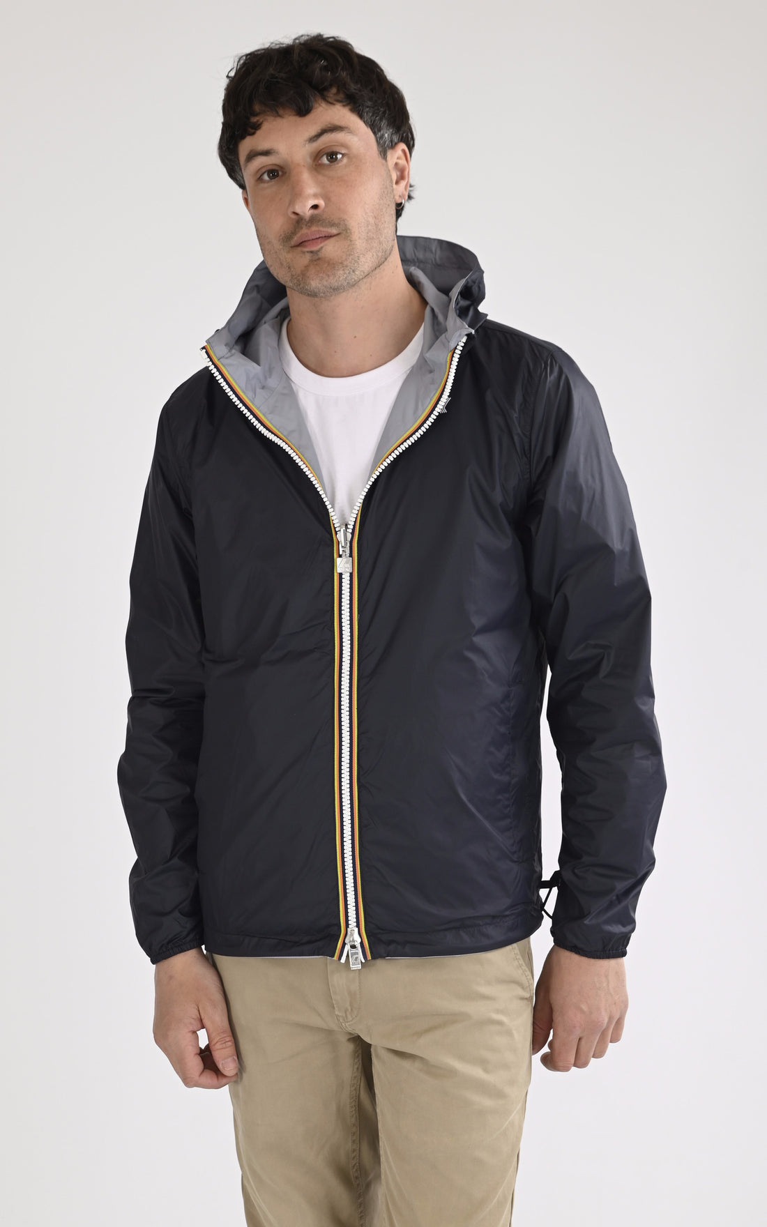 A "JACK ECO PLUS DOUBLE K2124EW" Bleu Marine K-Way Blouson Homme opened photo