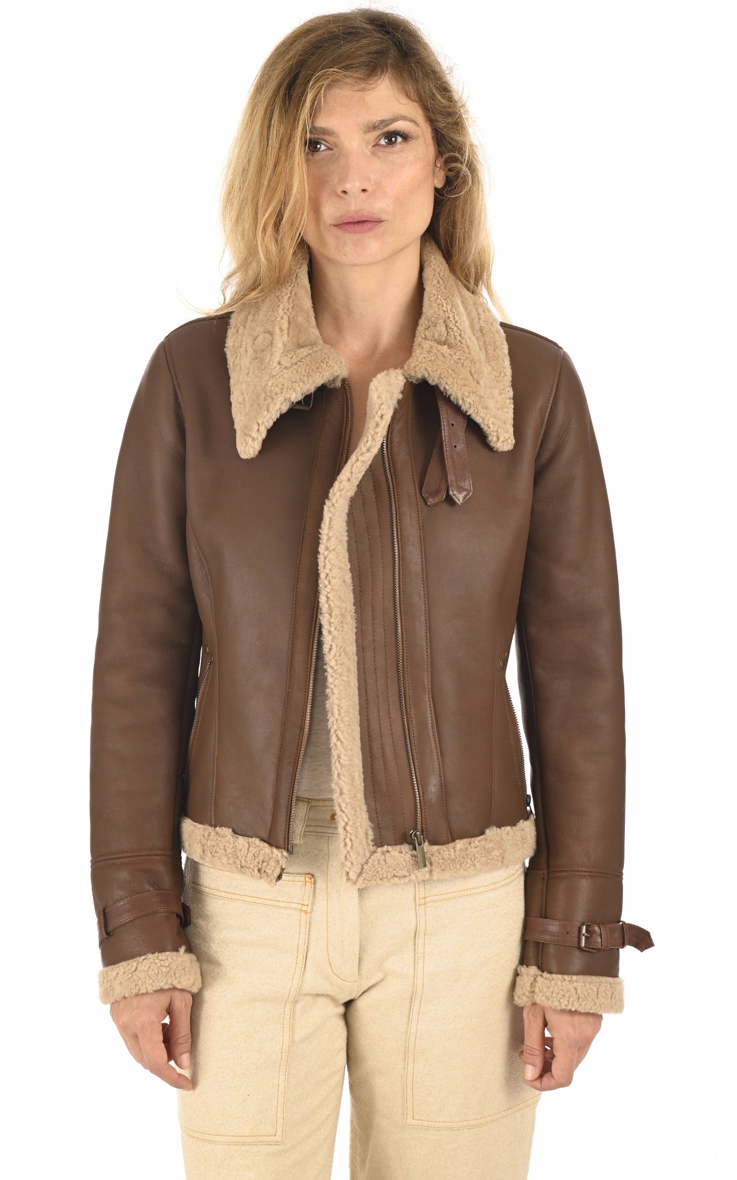 Bombardier cuir agneau marron La Canadienne La Canadienne