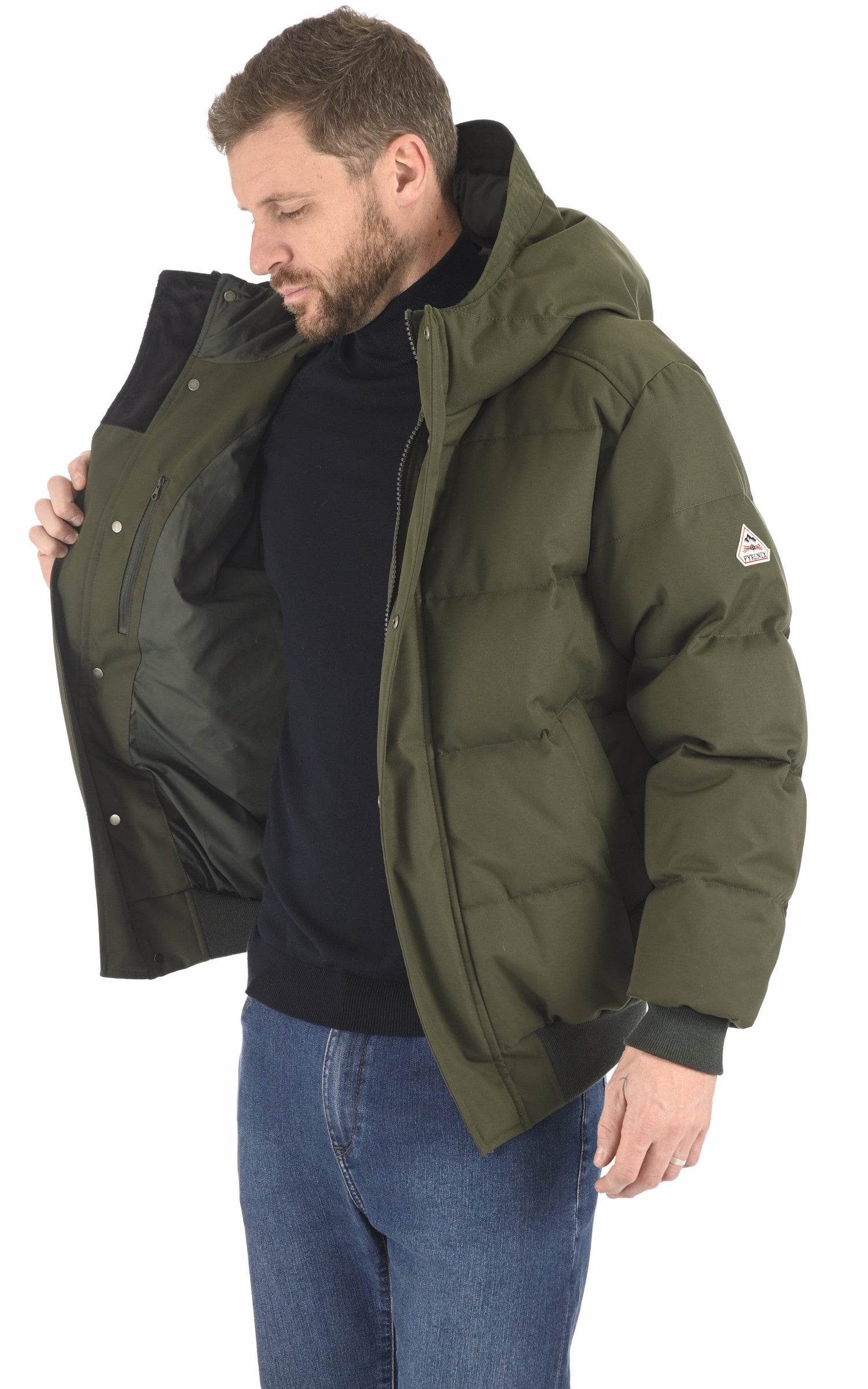 A "RUBEN" Deep khaki Pyrenex Bl Doudoune Homme interior photo