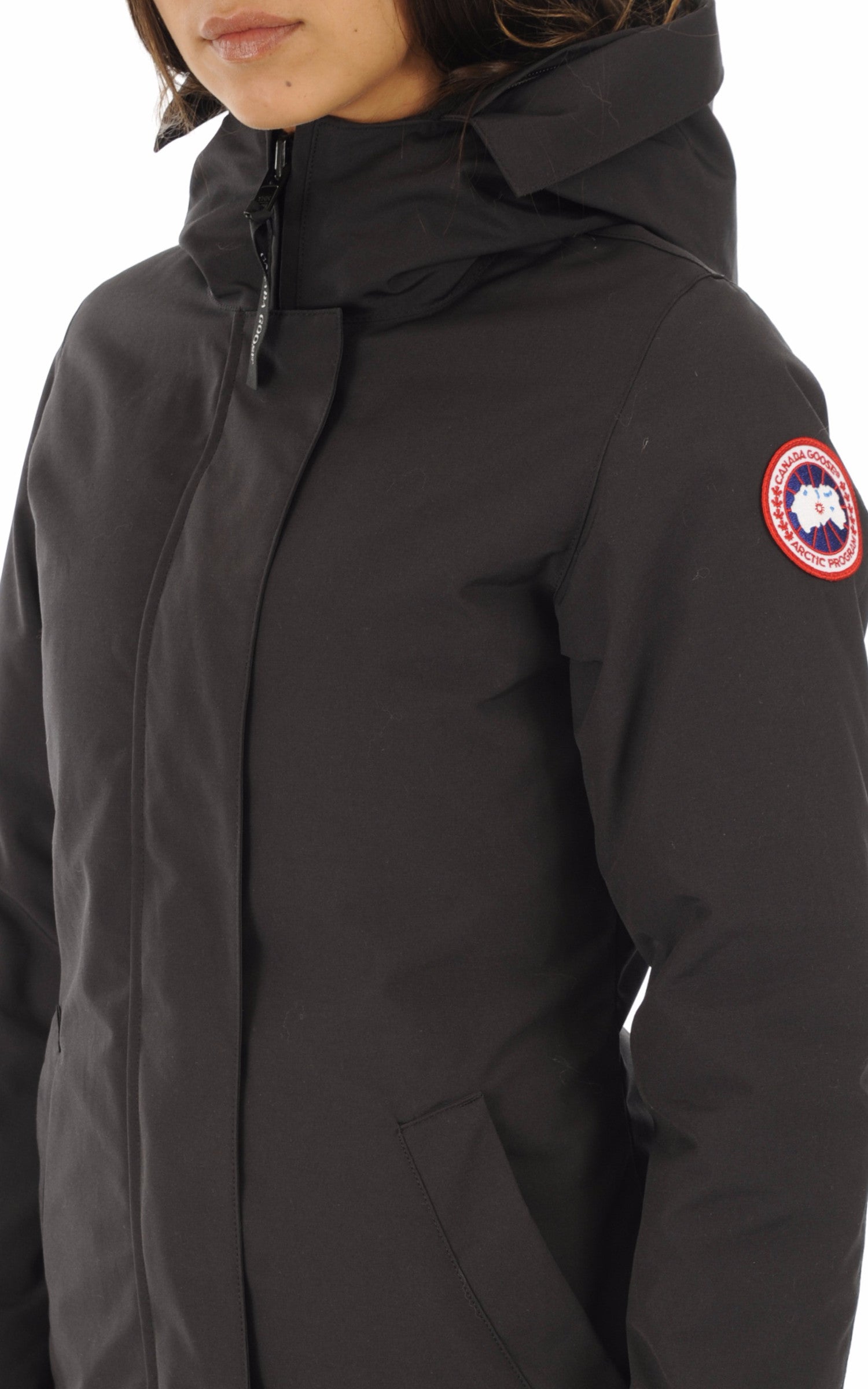 A "VICTORIA 3037L" Navy Canada Goose Parka Femme details photo
