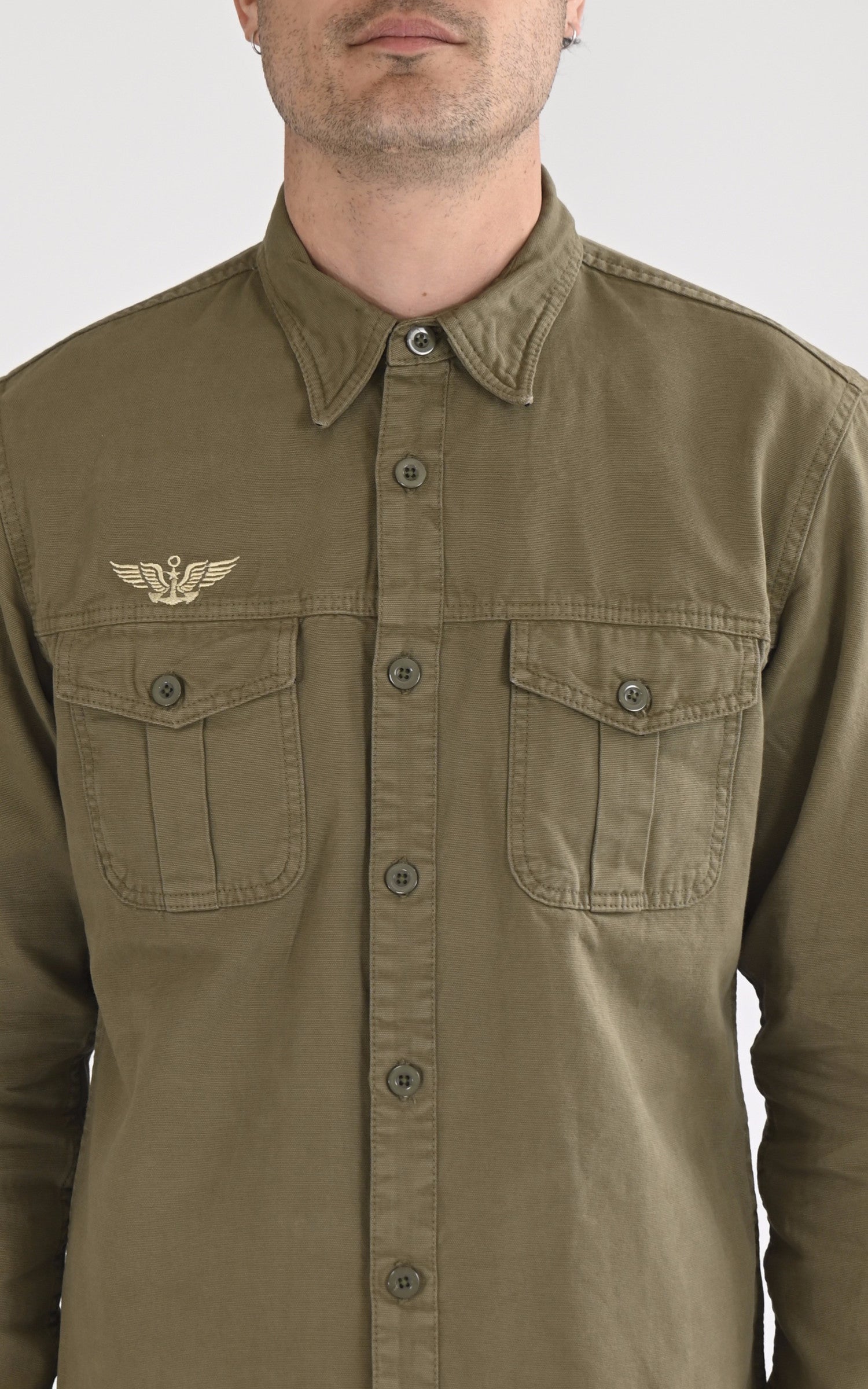 A "KING AIR MN 103945" Kaki Marine Nationale Chemise Homme details photo