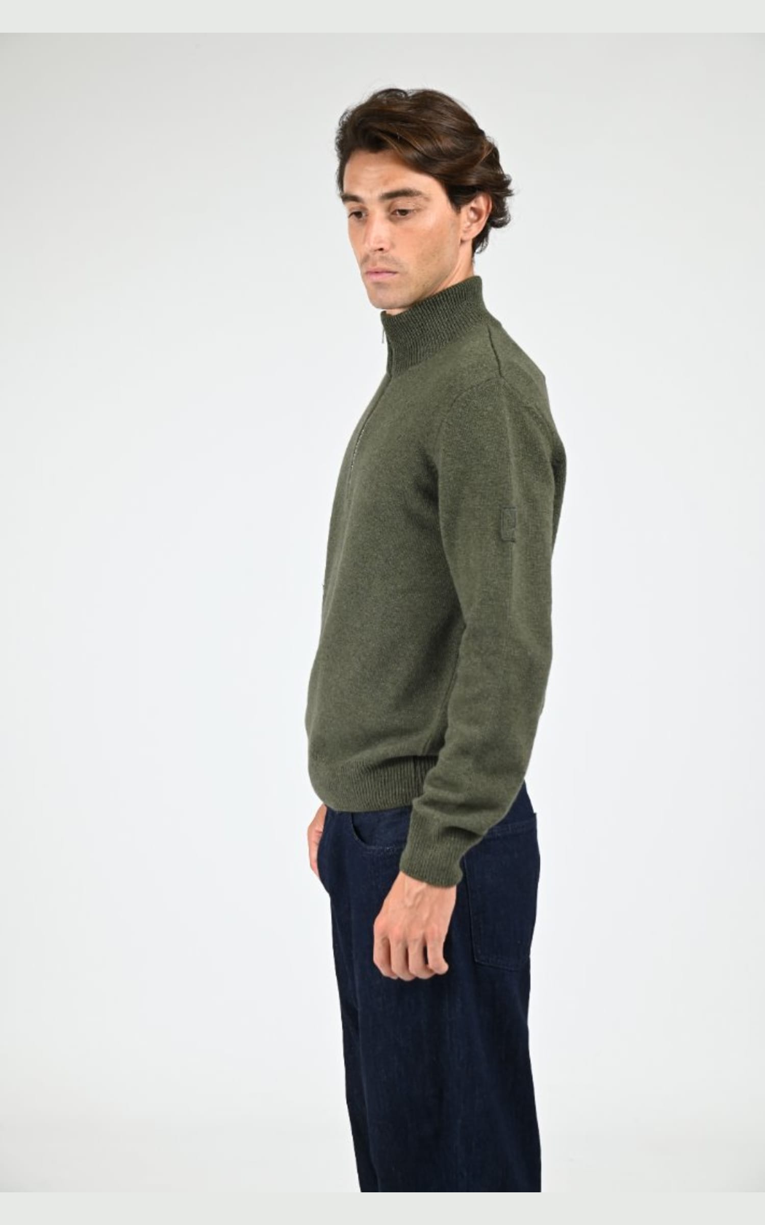 Pull Textile Homme Aigle, modèle Aiw25mkni001 de couleur kaki