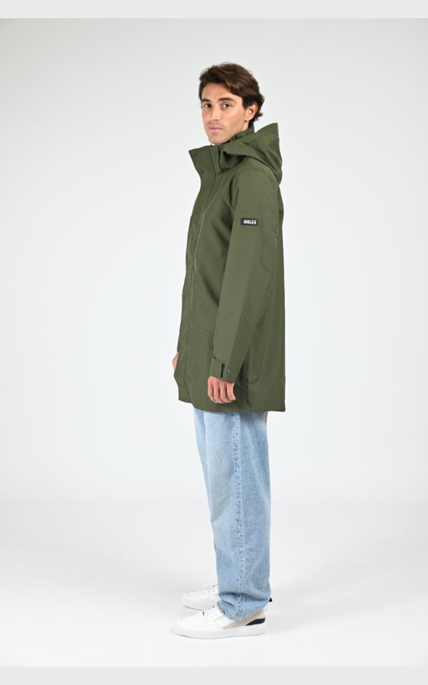 Parka Textile Homme Aigle, modèle Aiw25mout003 de couleur kaki