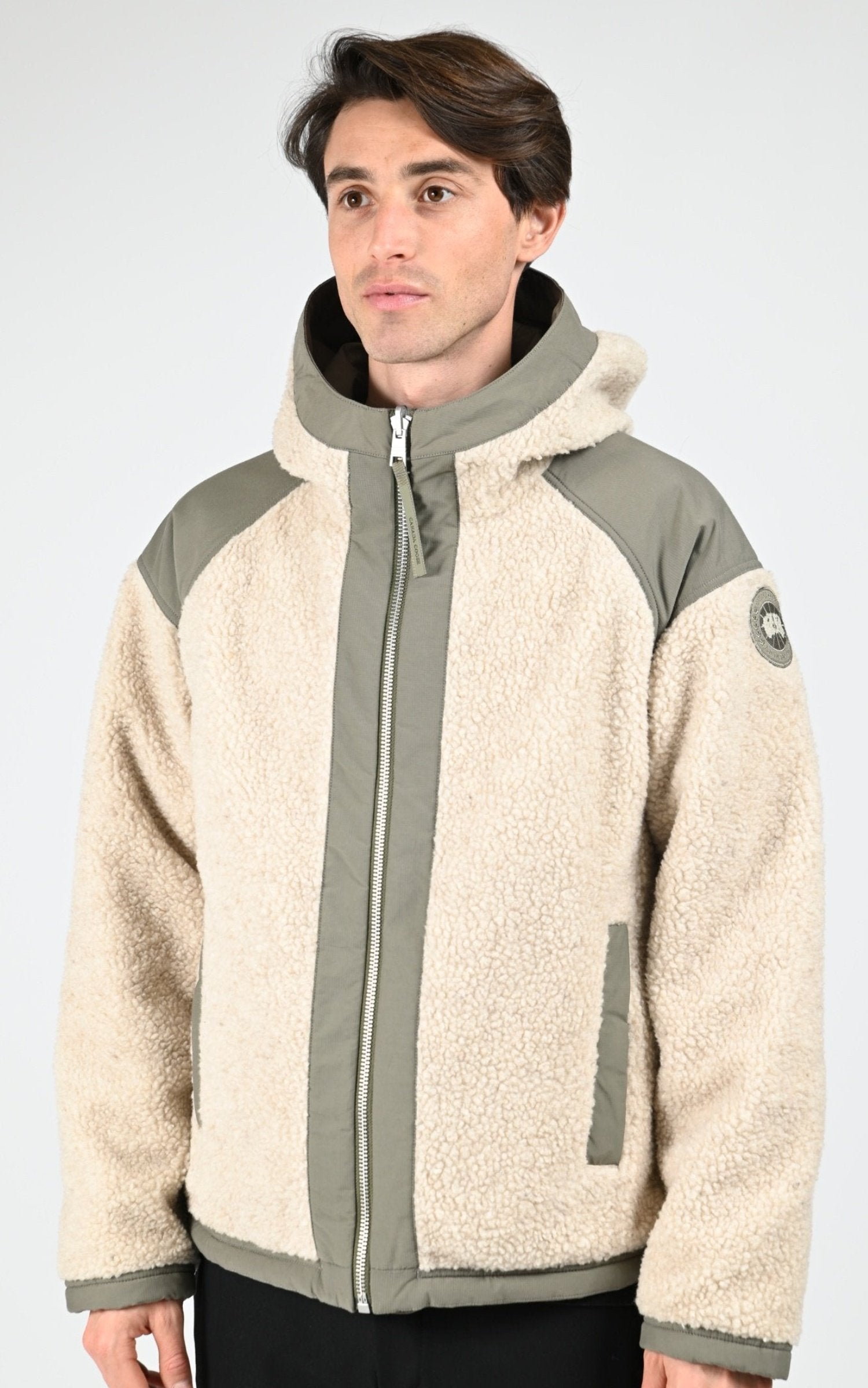 Alberni Reversible Fleece Bomber Jacket Khaki Canada Goose - La