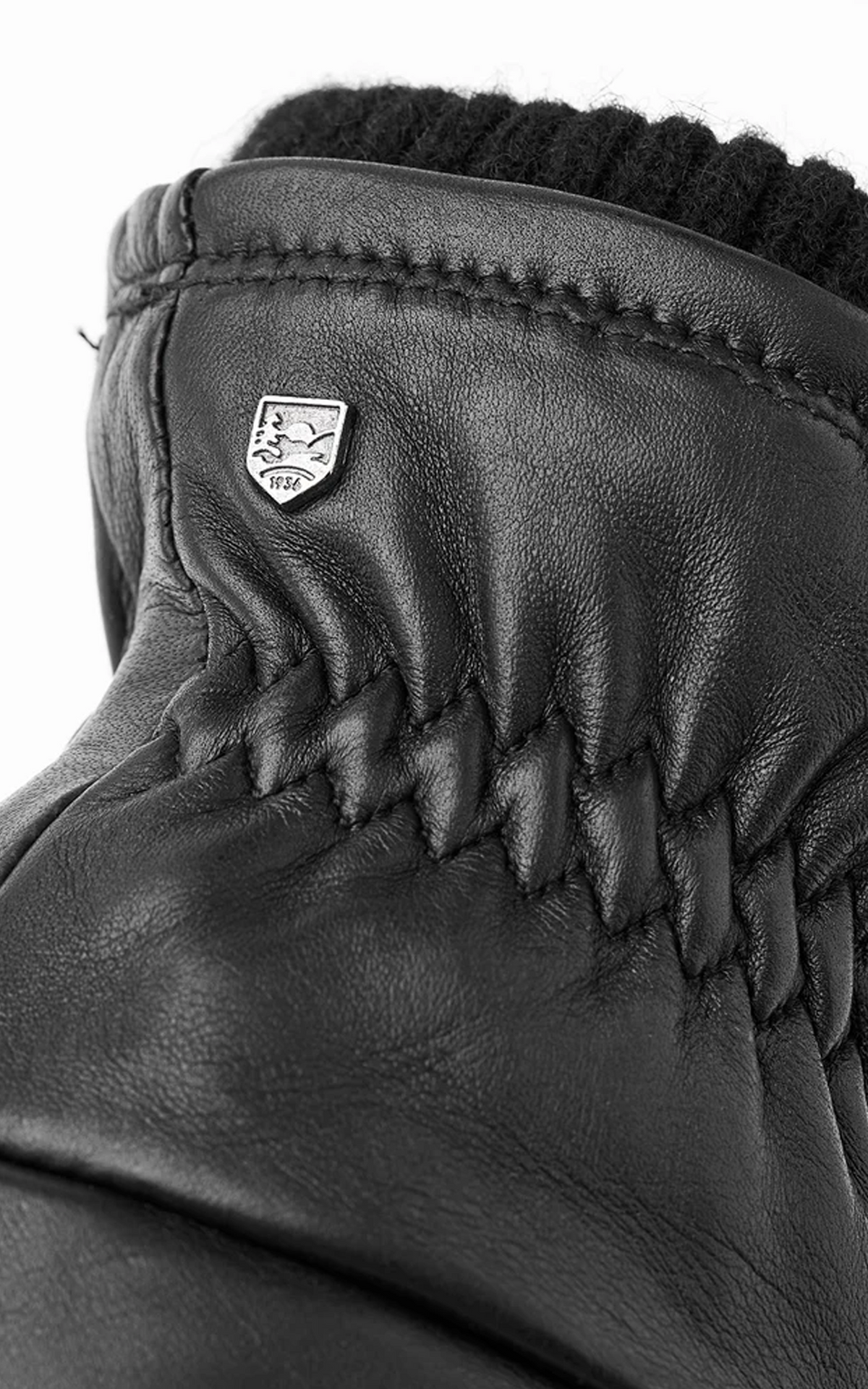 Moufles en cuir de mouton noir