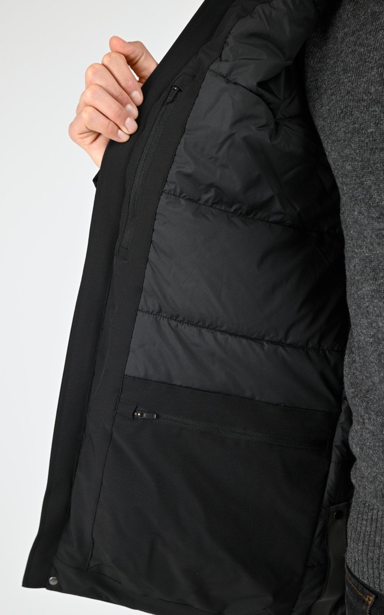 Parka Textile Homme Scandinavian Edition, modèle Ambit ii de couleur onyx