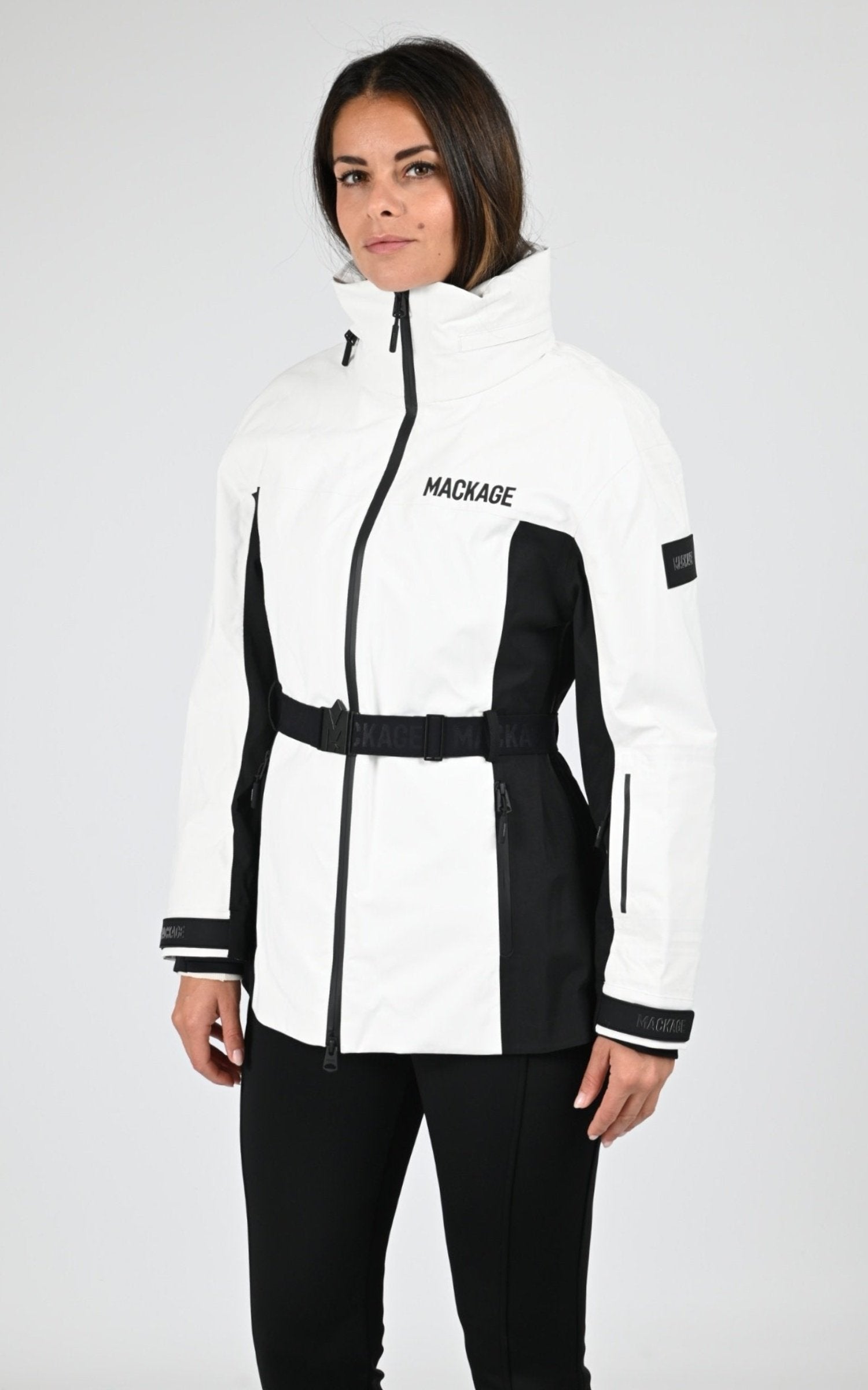 3/4 doudoune Textile Femme Mackage, modèle Ayira de couleur off white