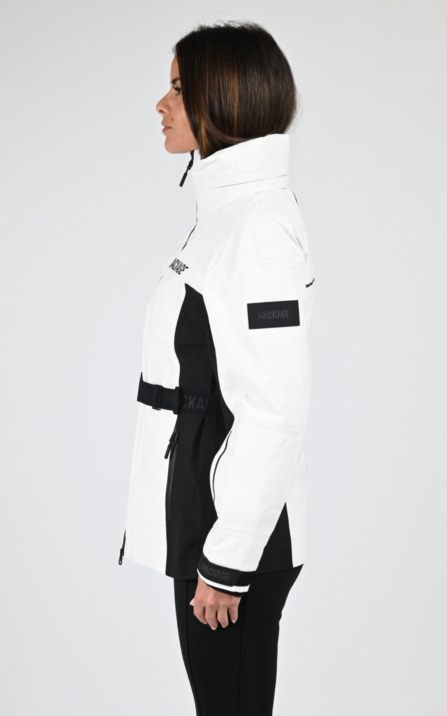 3/4 doudoune Textile Femme Mackage, modèle Ayira de couleur off white