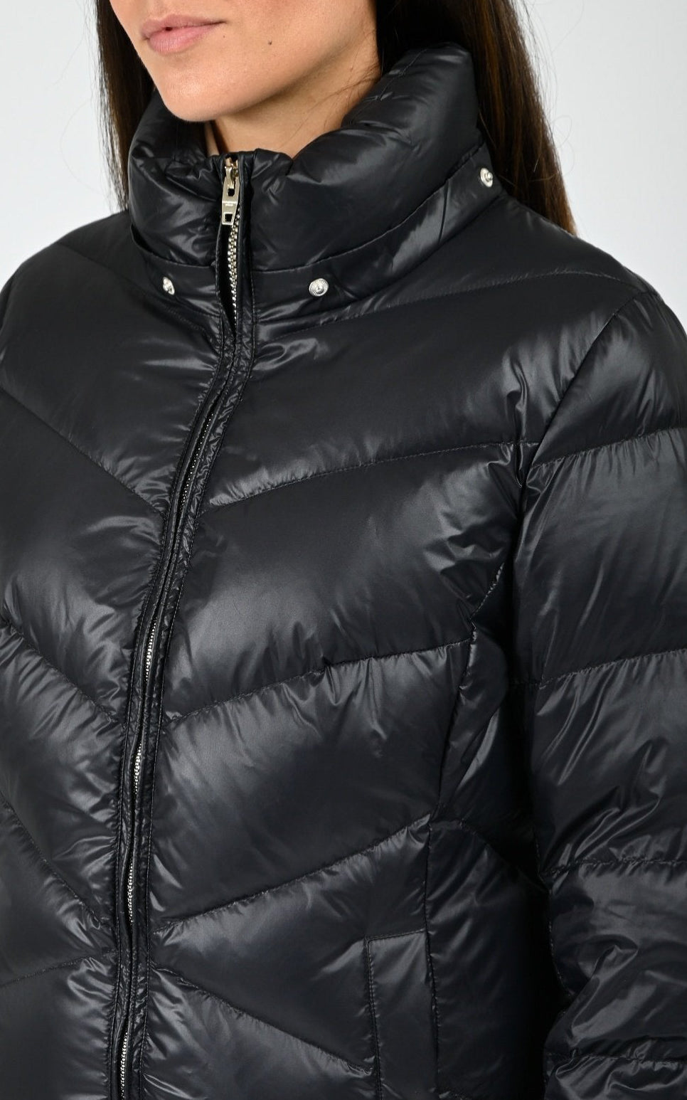 Doudoune confort longue avec fourrure noir 5