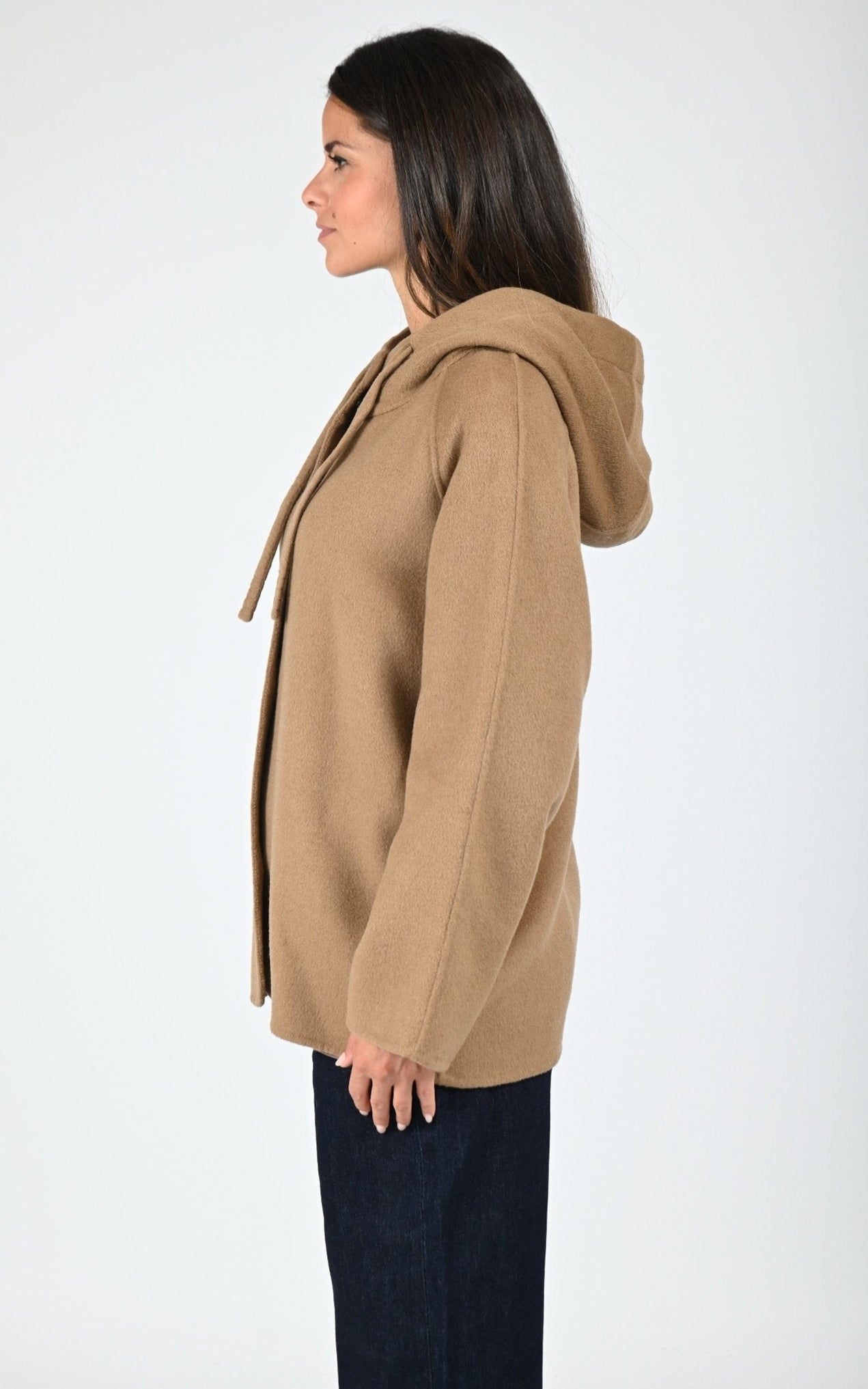 Veste à capuche laine Akita café