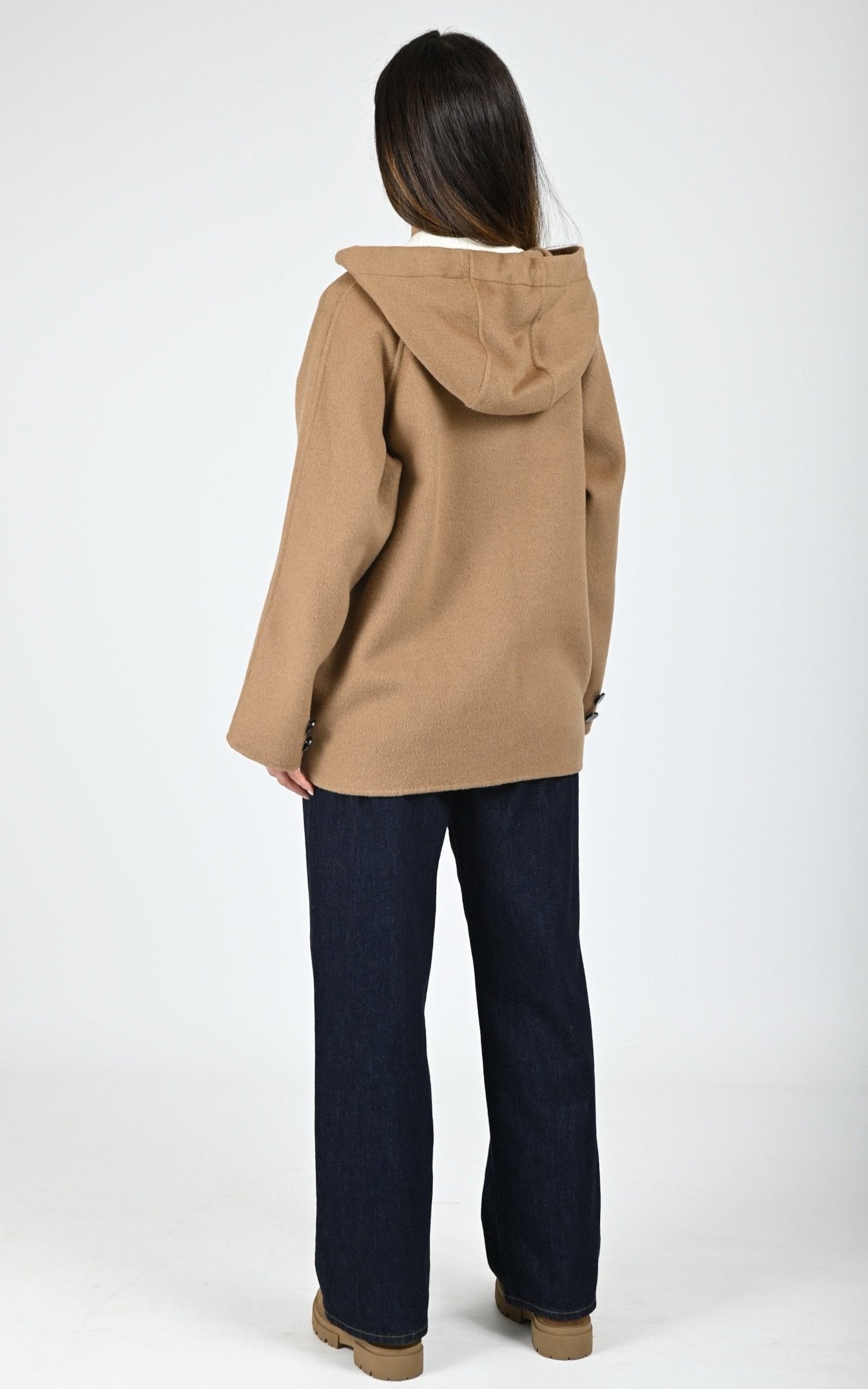 Veste à capuche laine Akita café