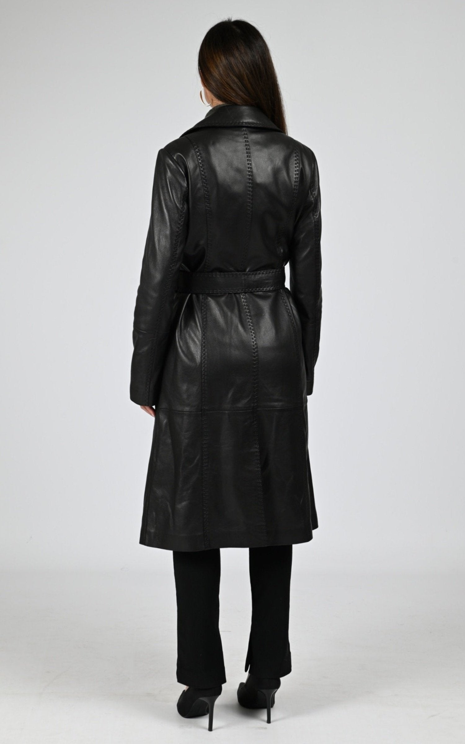 Manteau Cuir Femme La Canadienne, modèle B2523z de couleur black