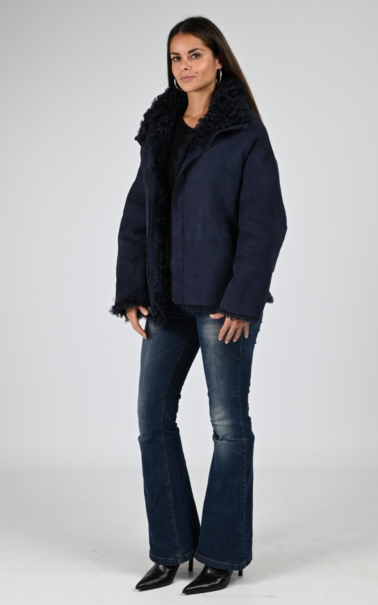 Veste Df Femme La Canadienne, modèle B2552k de couleur navy blue 010
