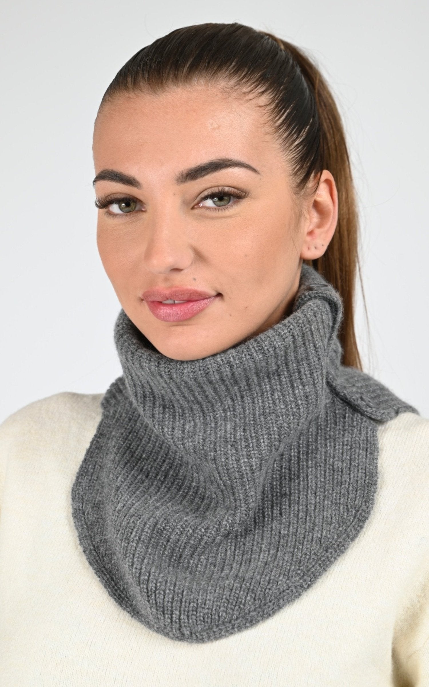 Col Textile Femme Notshy, modèle Baya 4702518 de couleur gris chine fonce