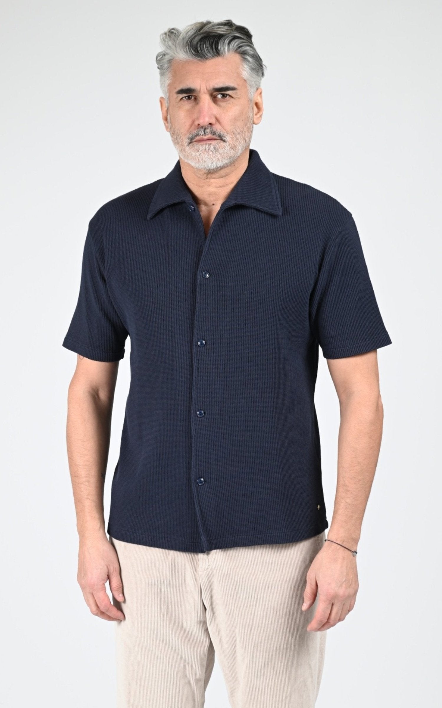 Chemise Textile Homme Rivieras, modèle Bembridge de couleur marine