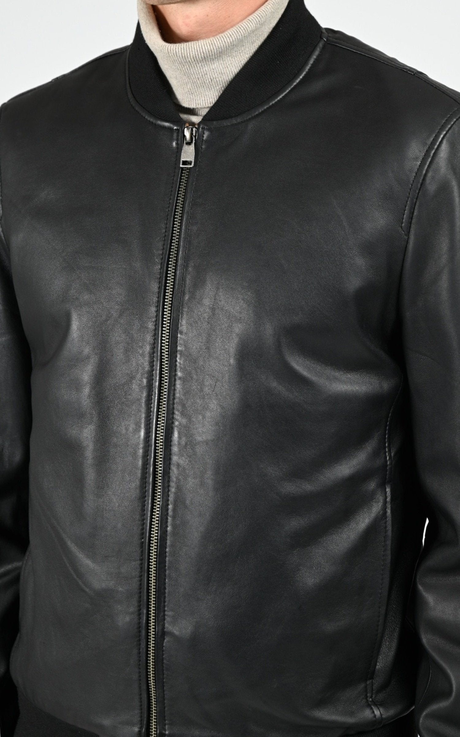 Blouson Cuir Homme La Canadienne, modèle Ben de couleur noir