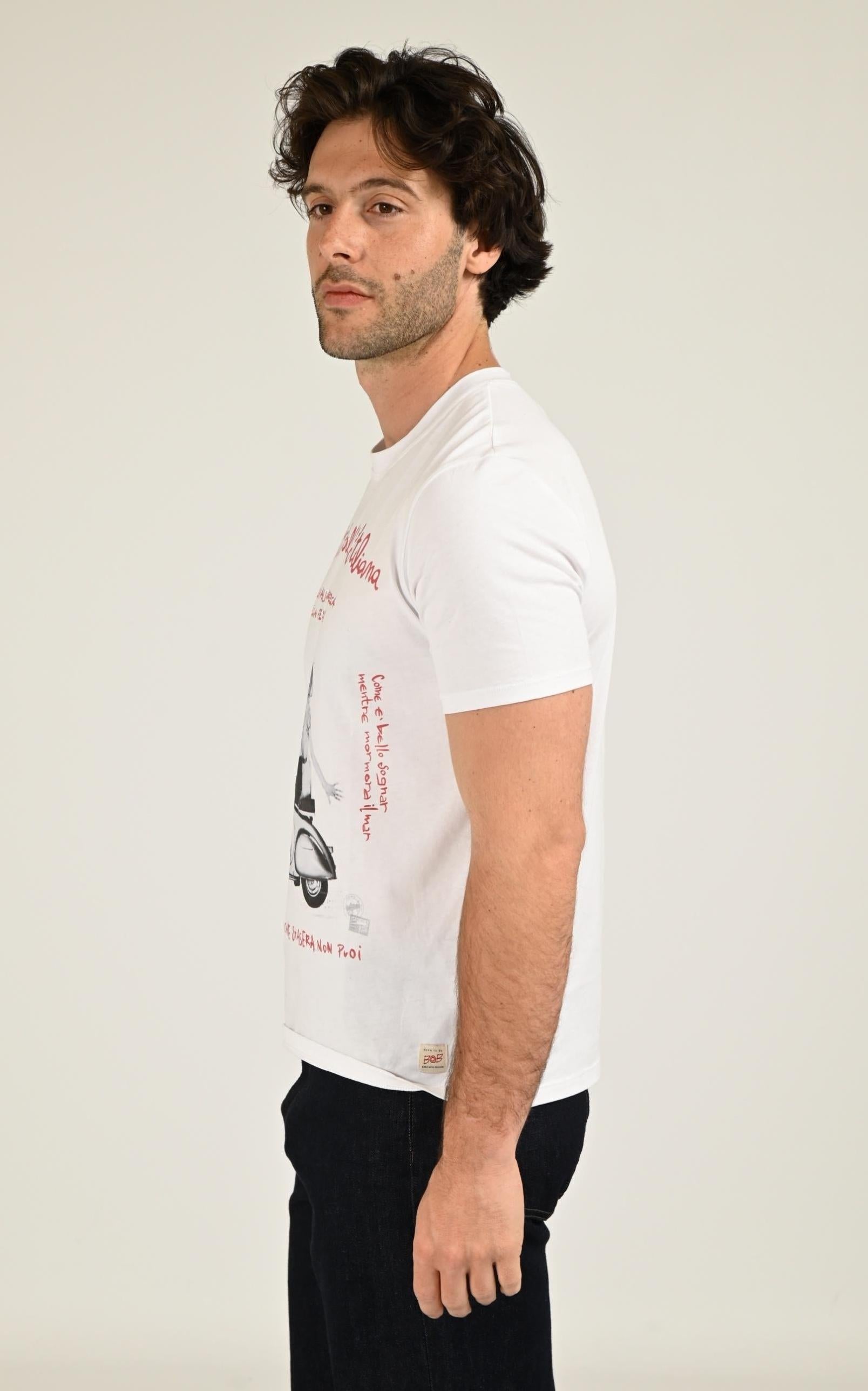 T-shirt Textile Homme Bob, modèle Blawy vr0396 de couleur bianco