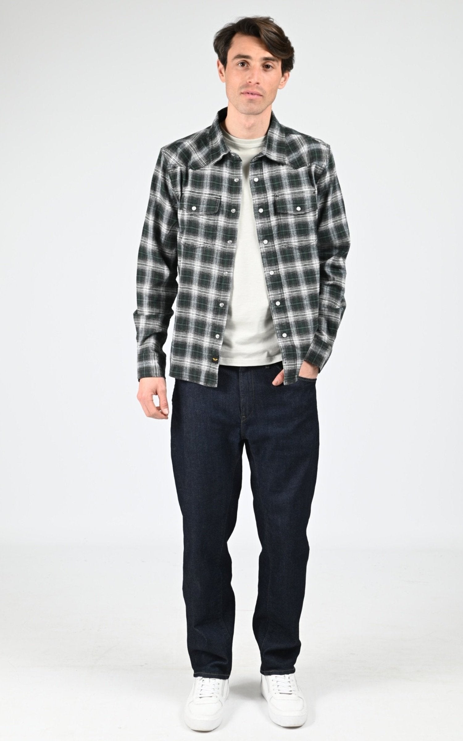 Chemise Textile Homme Daytona 73, modèle Burns 104432 de couleur green