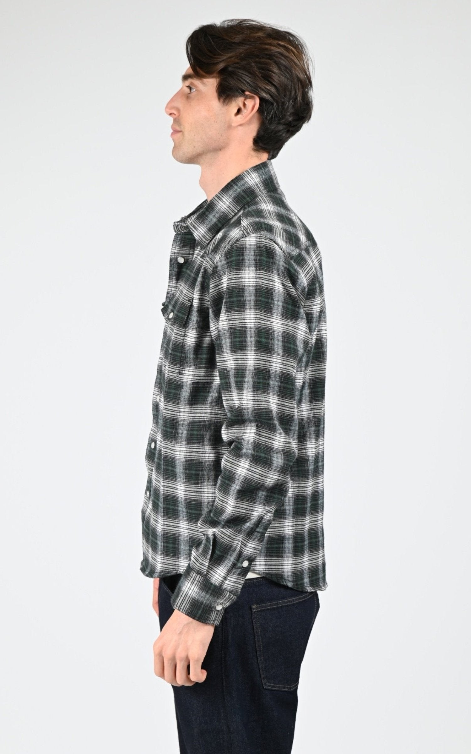 Chemise Textile Homme Daytona 73, modèle Burns 104432 de couleur green