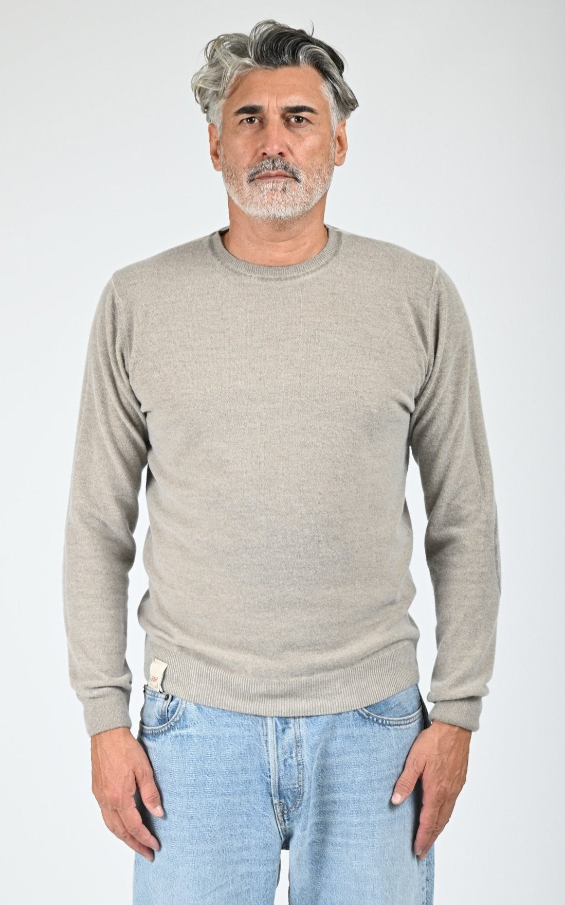 Pull en laine imprimé Bristol beige