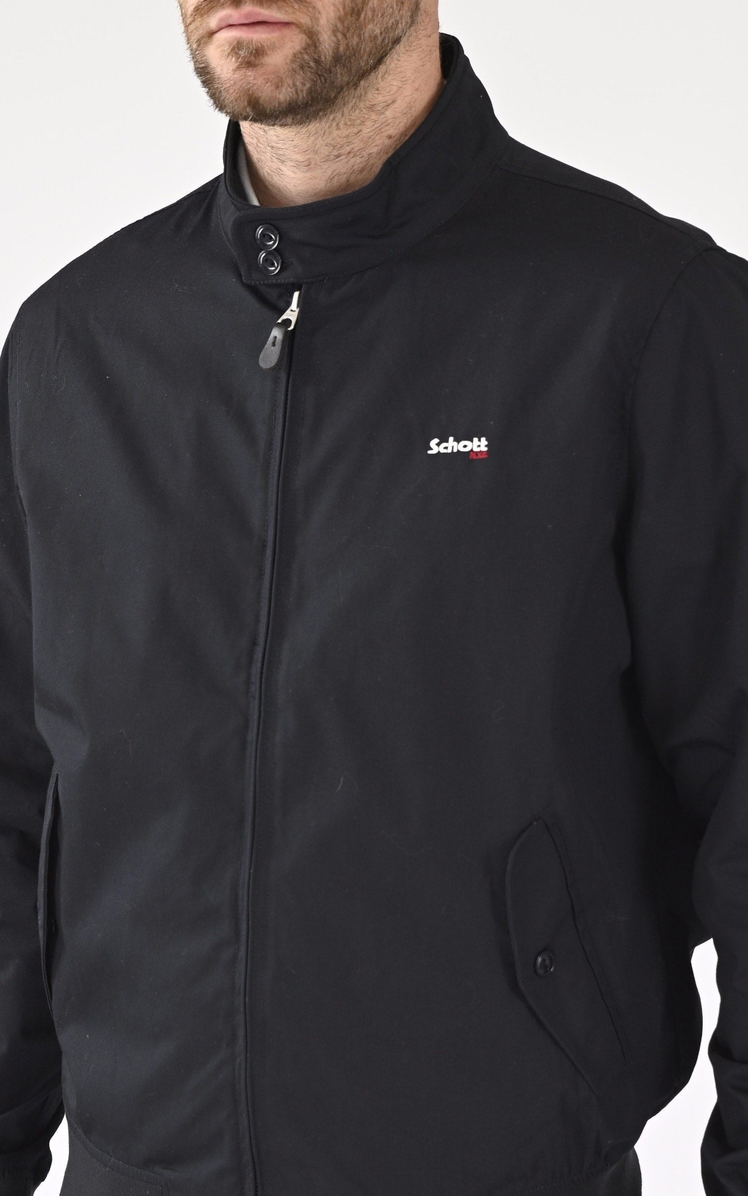 Blouson textile homme Schott, modèle Cabl1220 de couleur Bleu - vue détaillée