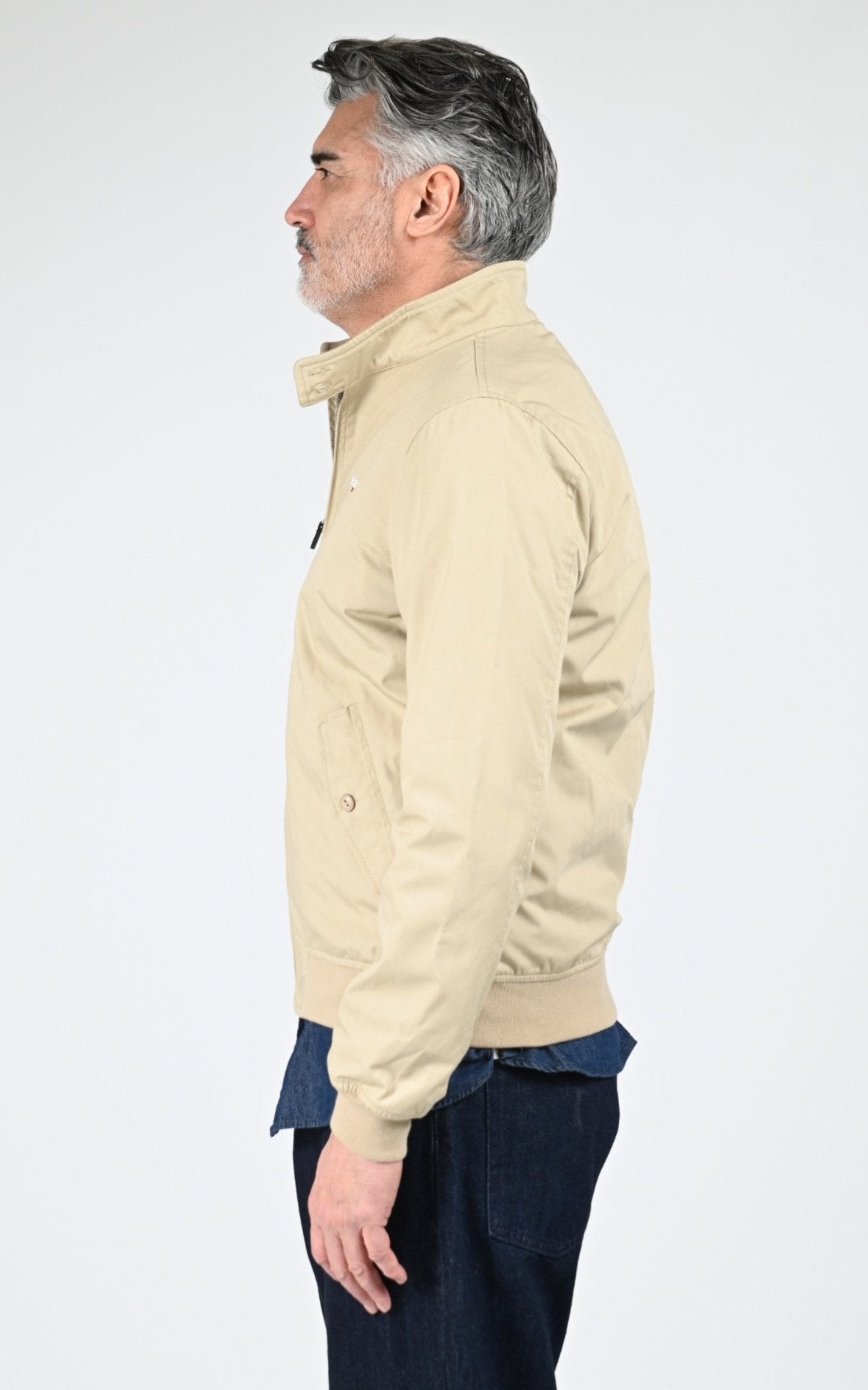 Blouson Textile Homme Schott, modèle Cabl1220 de couleur light beige