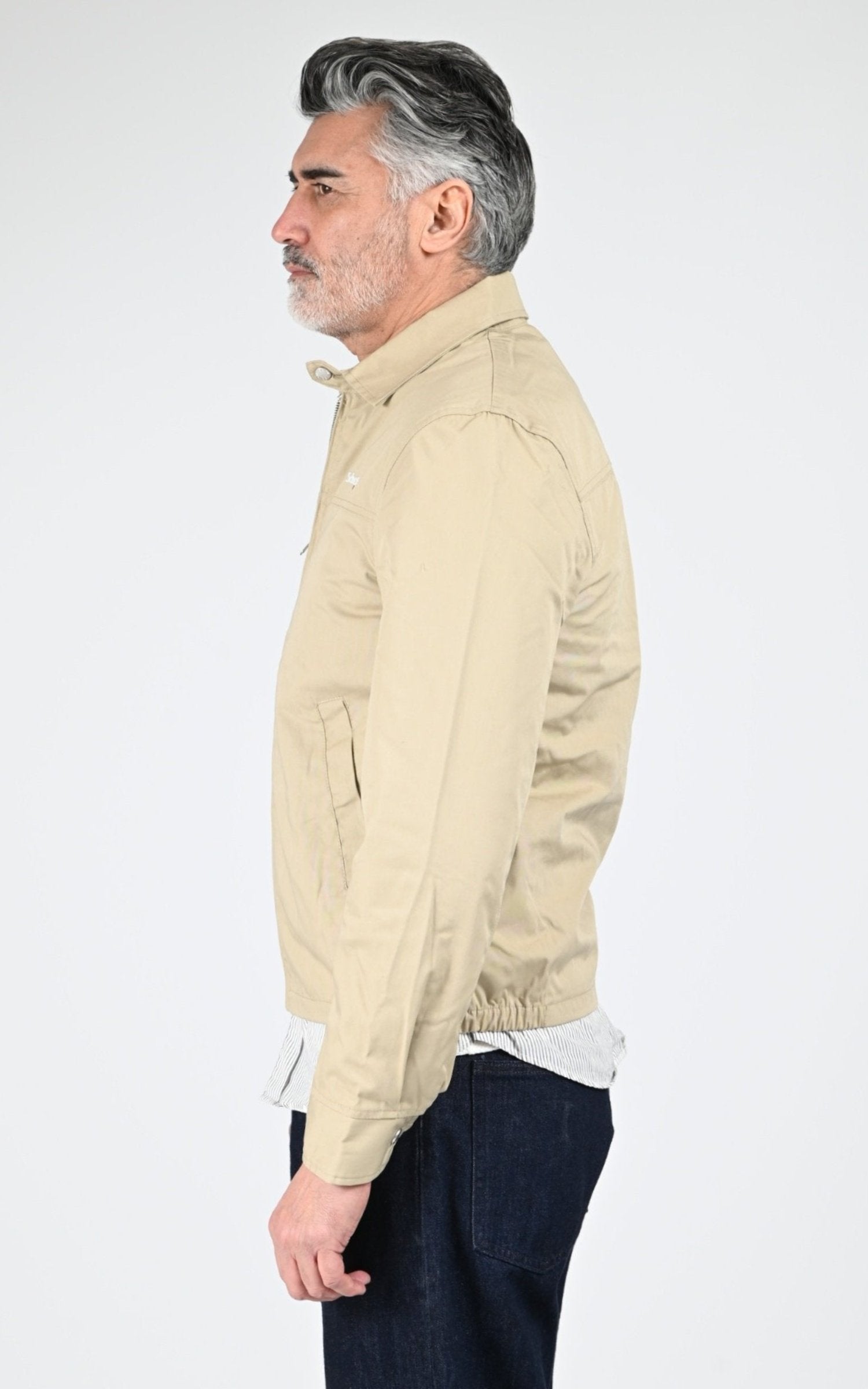 Blouson Textile Homme Jaj -Schott-, modèle Cadams de couleur light beige