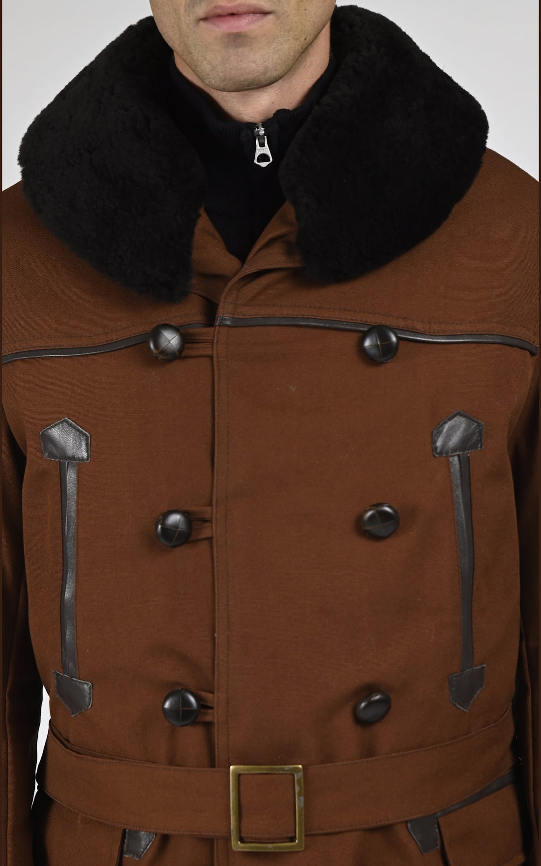 Veste Textile Homme La canadienne, modèle Canadienne 2 de couleur marron