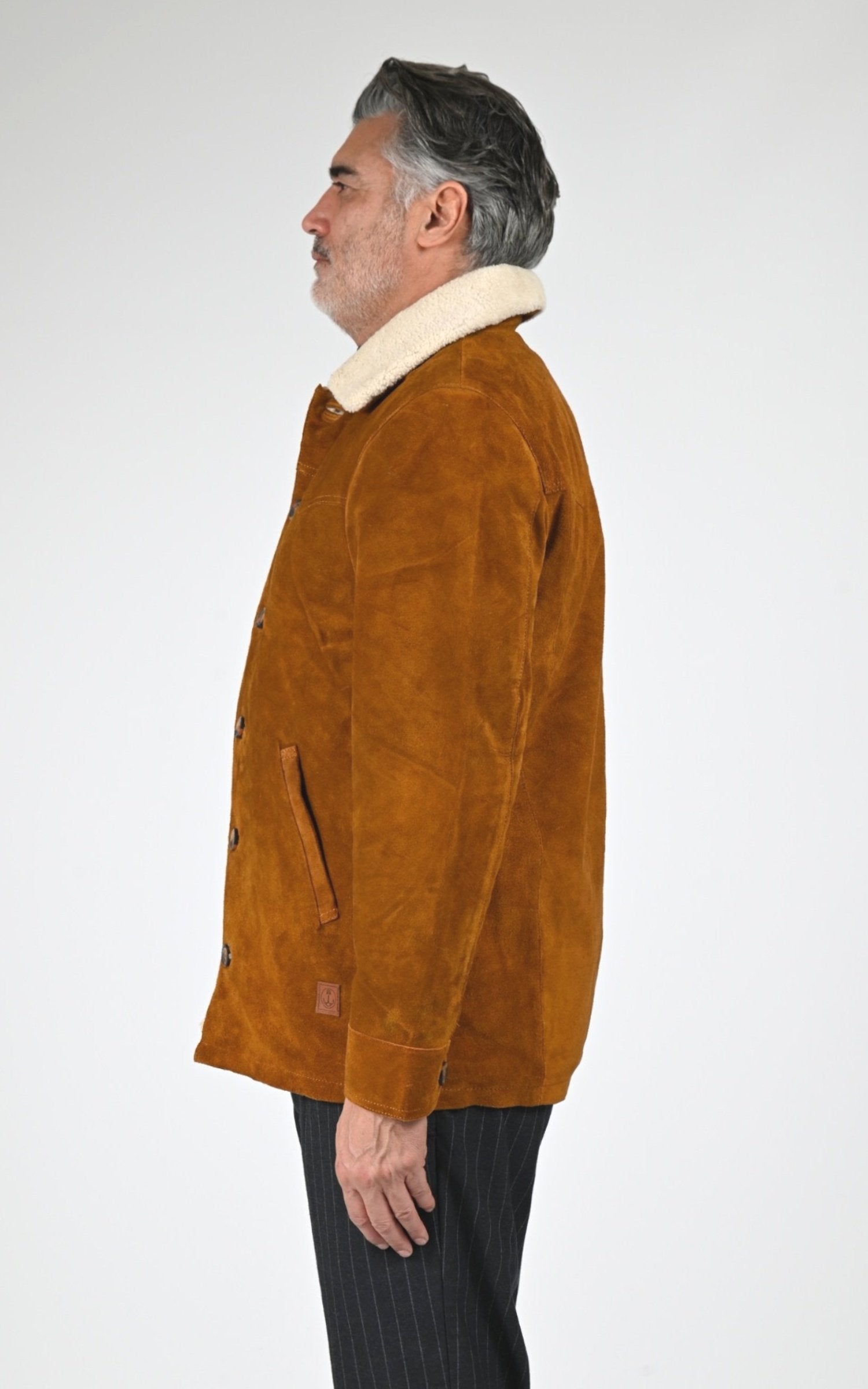 Veste Daim Homme Iron And Resin, modèle Caravan 103682 de couleur cognac