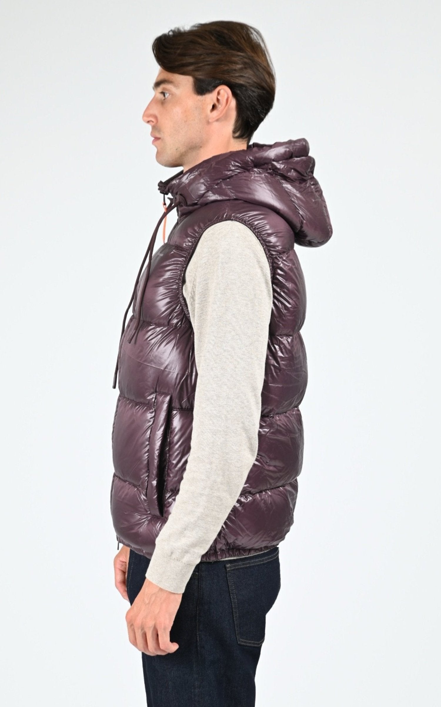 Gilet_doudoune Textile Mixte Gertrude, modèle Cesar de couleur burgundy